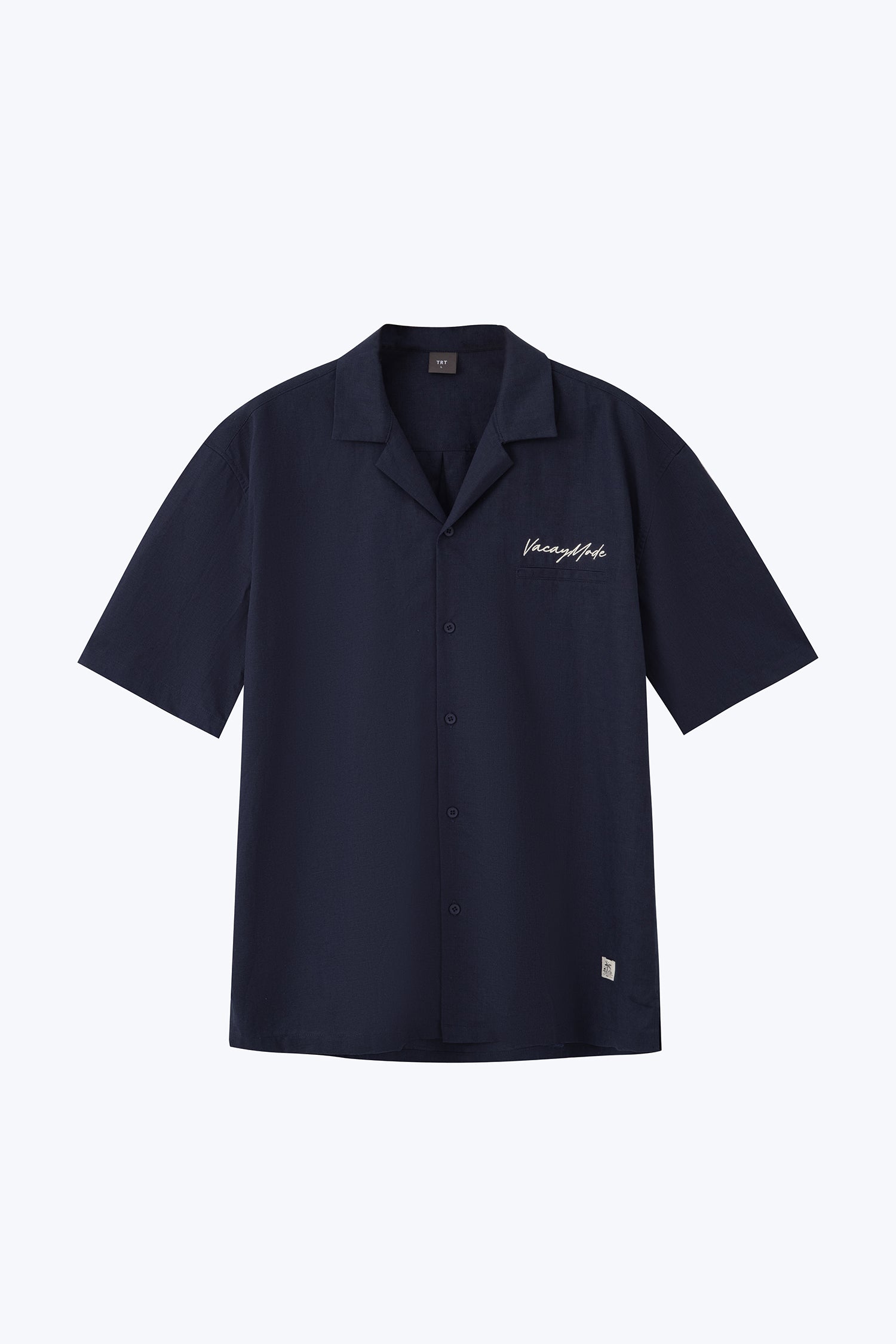Vacay Mode Cuban Shirt - Navy