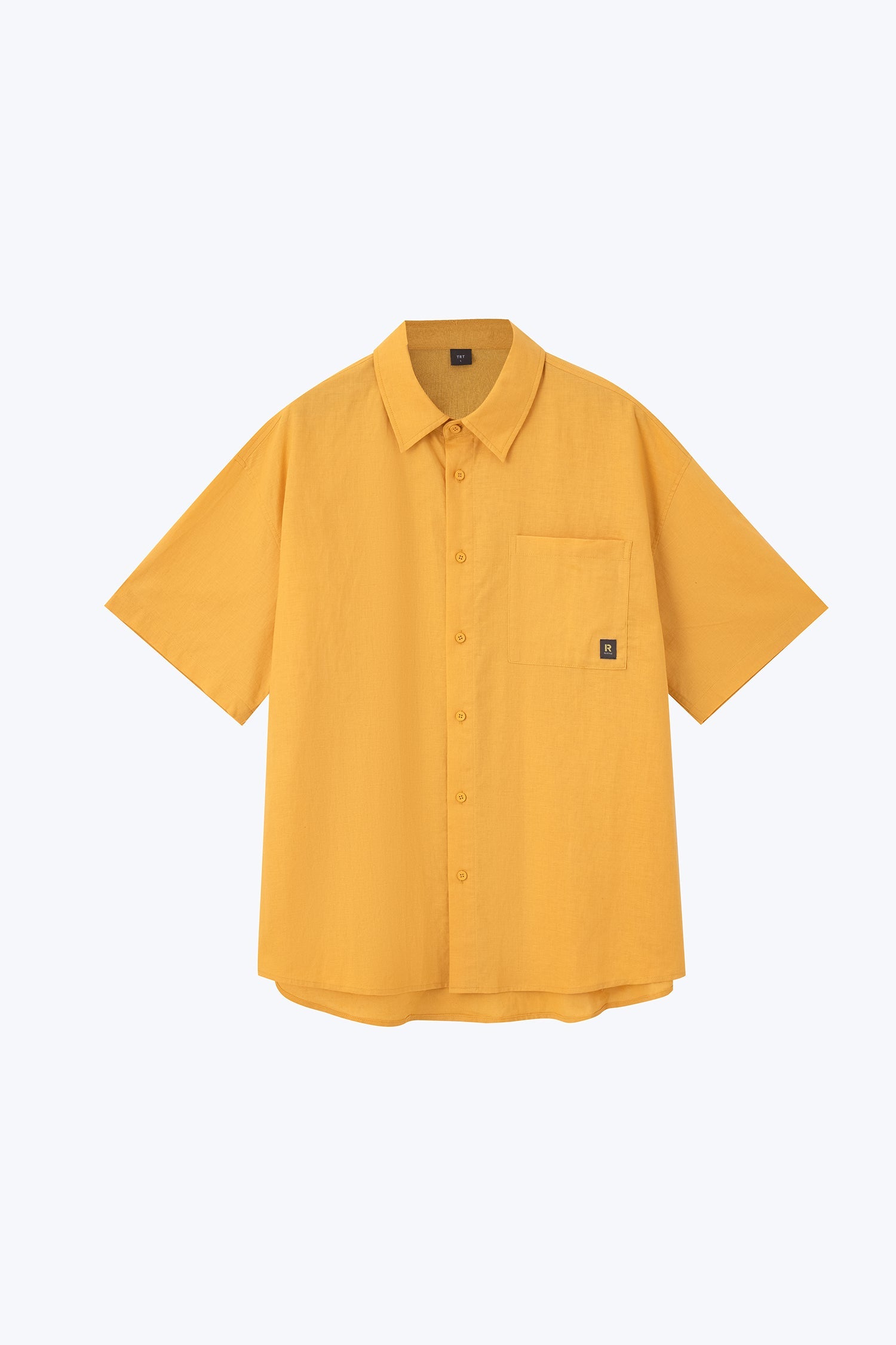 Cotton Linen Button-Up Shirt - Saffron