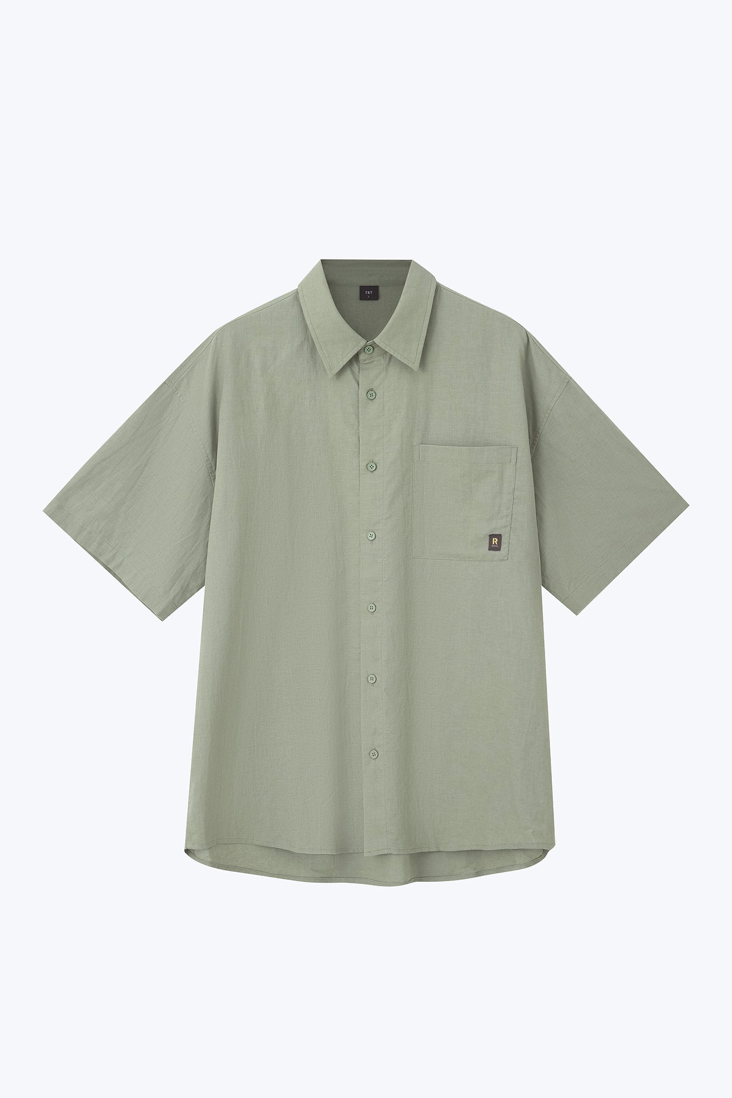 Cotton Linen Button-Up Shirt - Sage