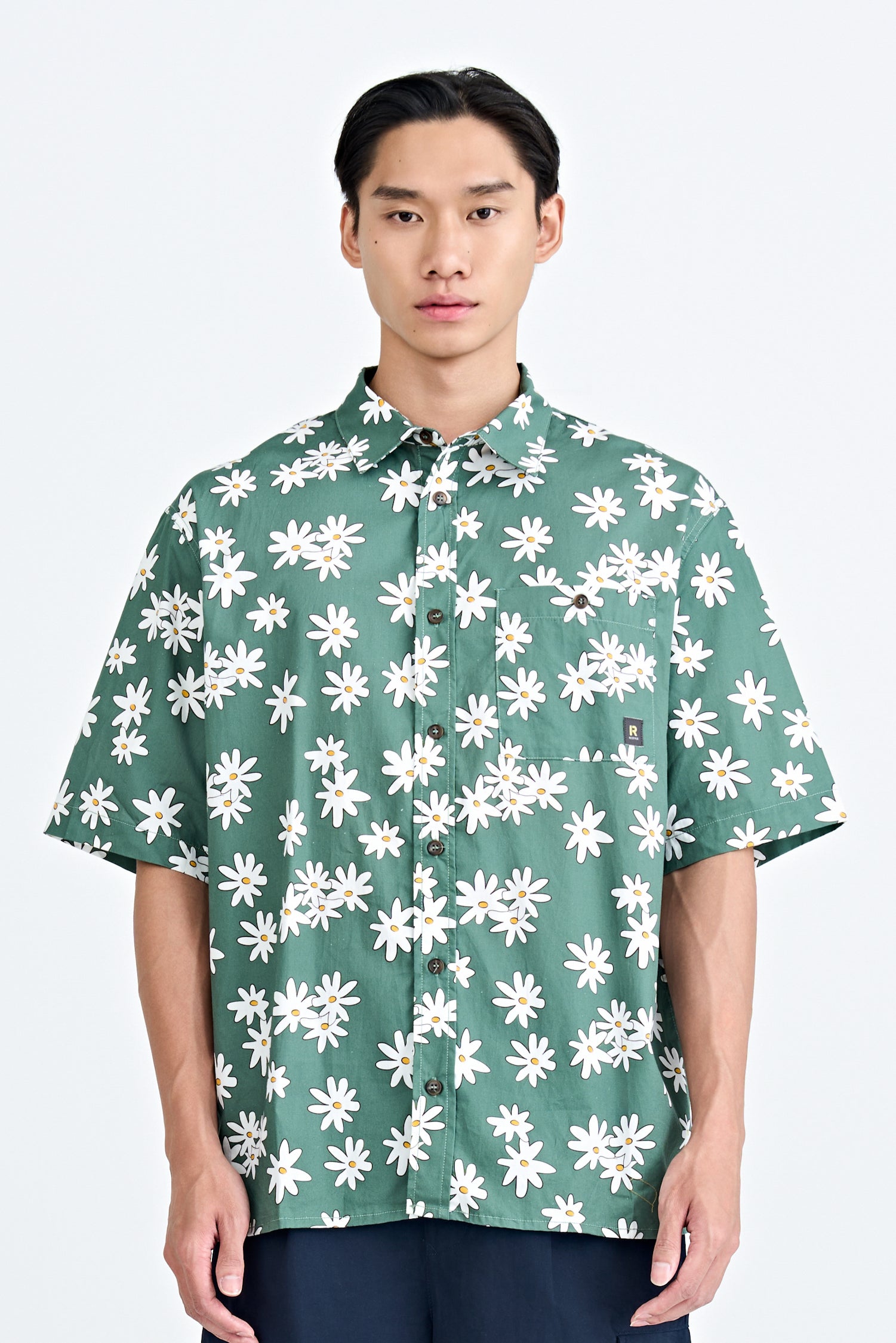 Floral Button-Up Shirt - Sage