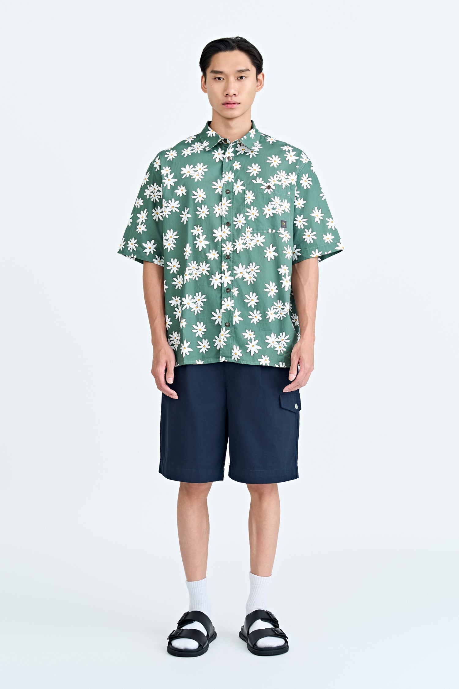 Floral Button-Up Shirt - Sage