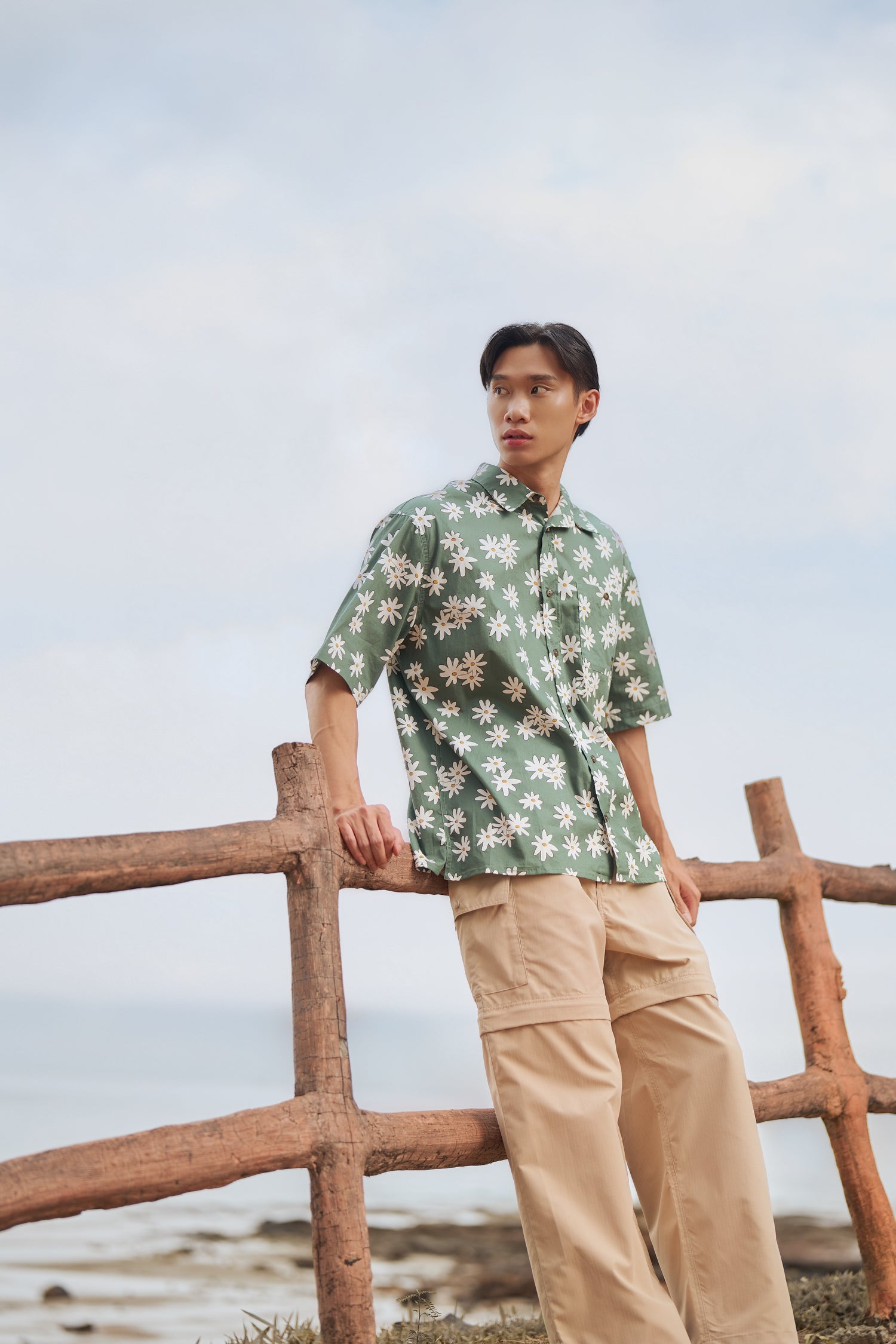 Floral Button-Up Shirt - Sage