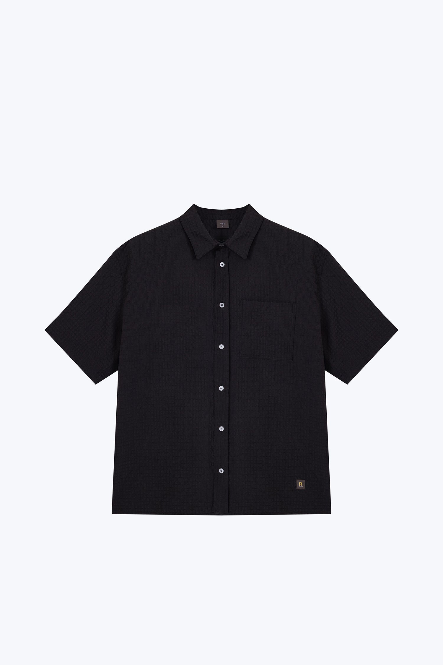 Short Sleeve Checked Shirt - Black