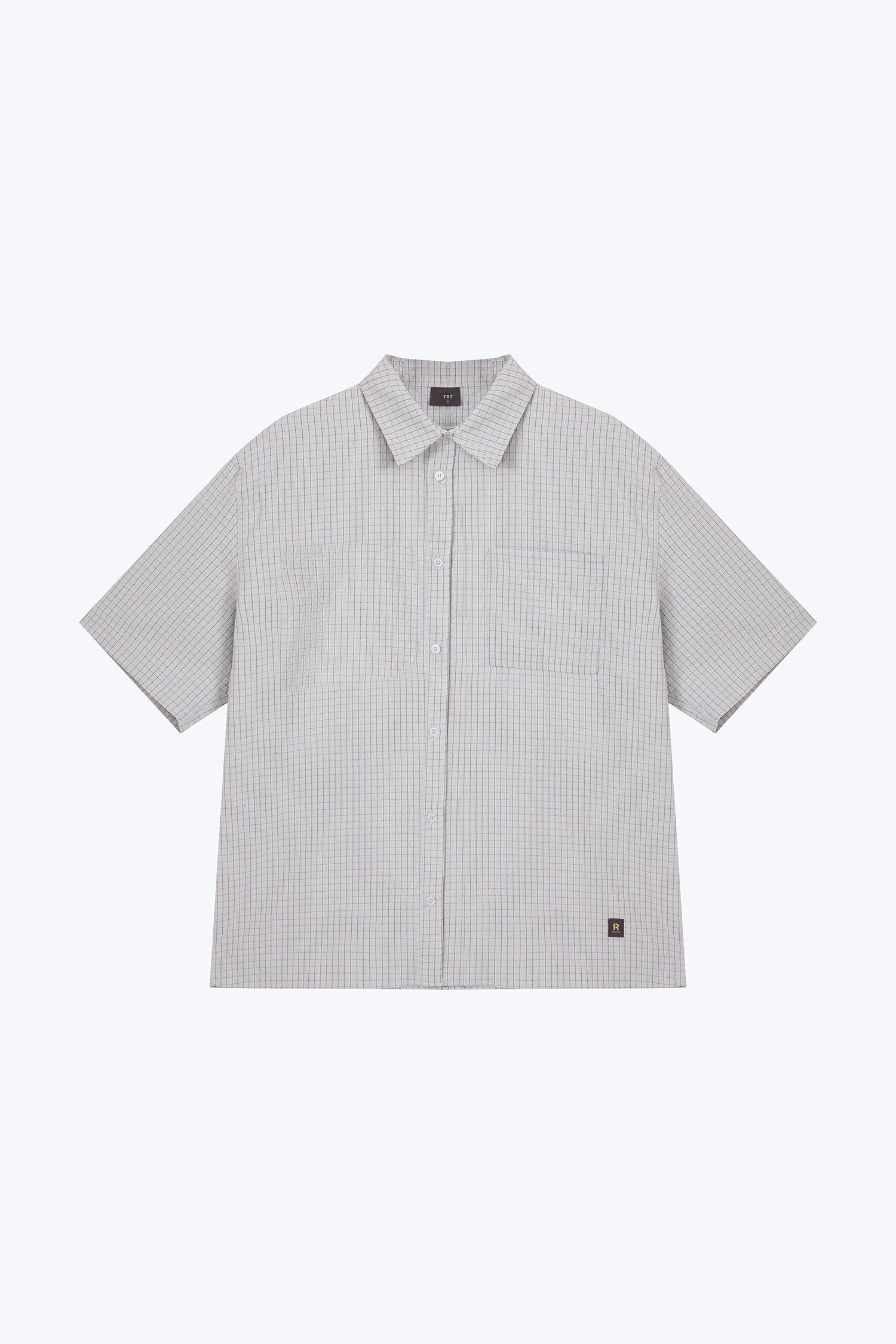 Short Sleeve Checked Shirt - Stone