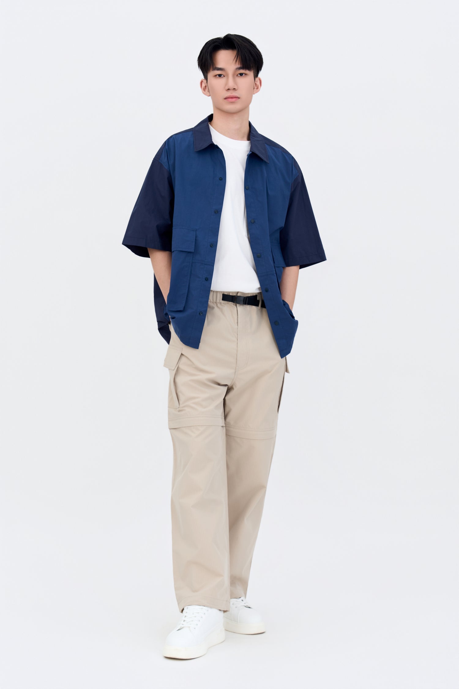Oversized Flap Pocket Shirt - Navy