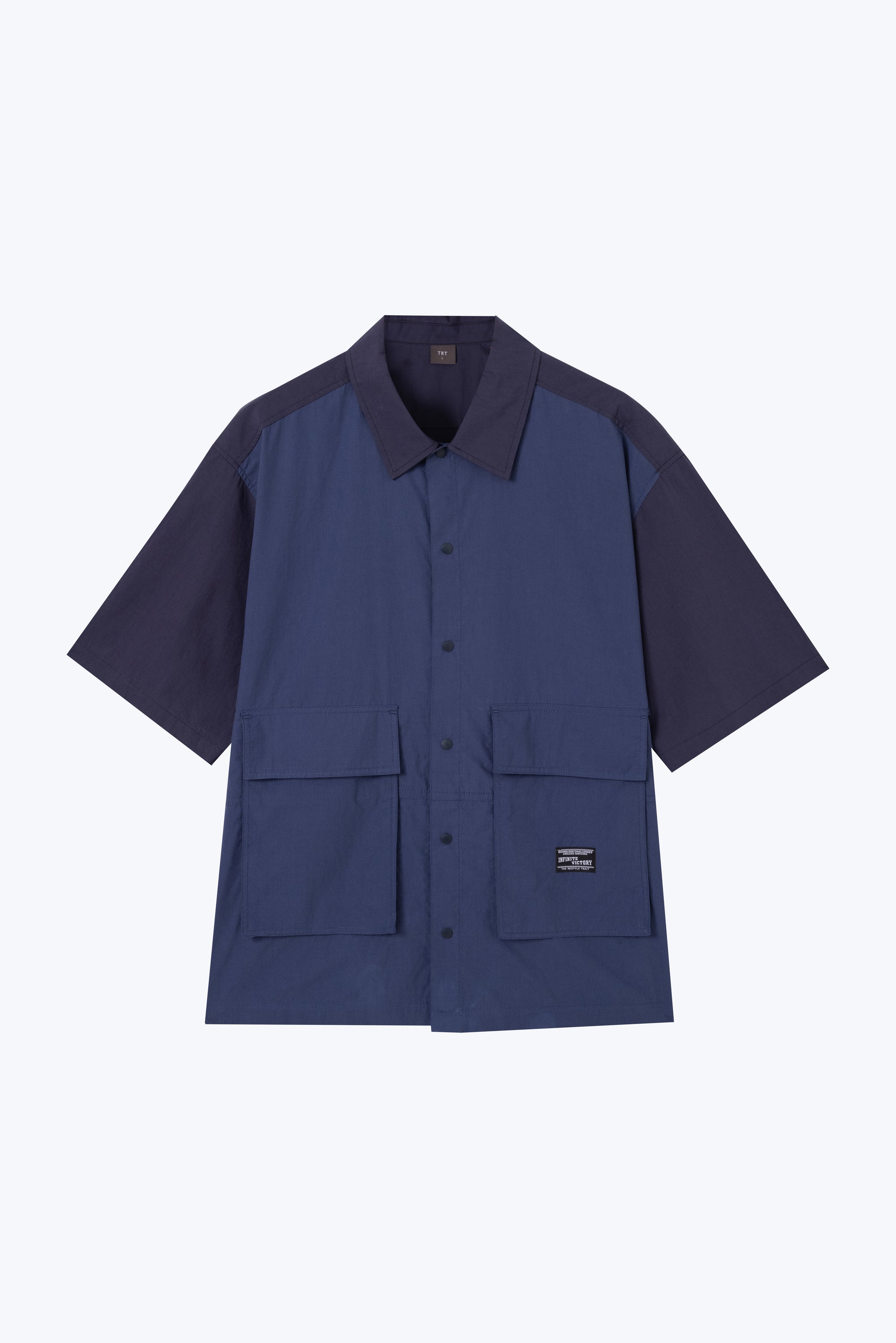 Oversized Flap Pocket Shirt - Navy