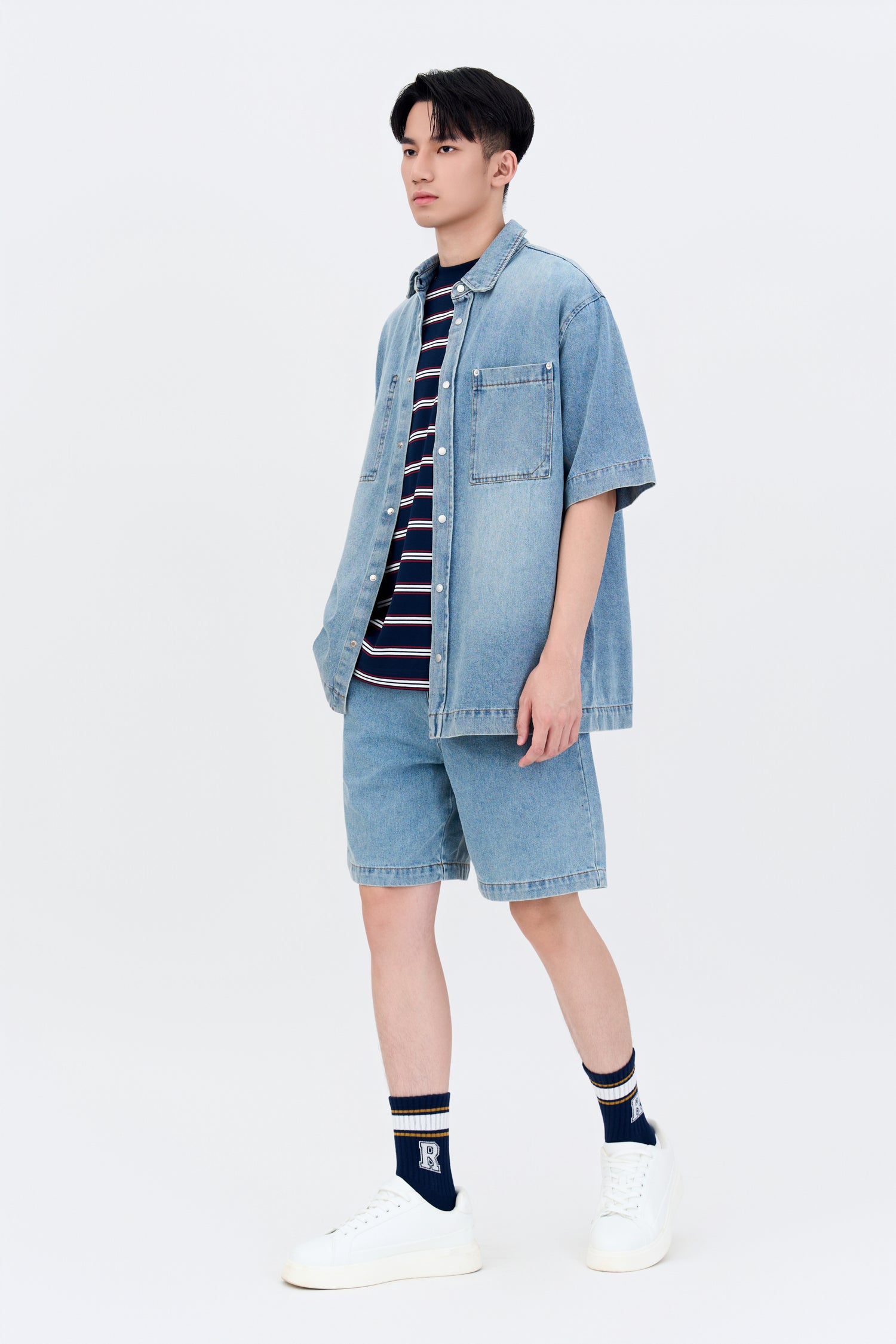 Denim Shadow Pocket Shirt - Denim