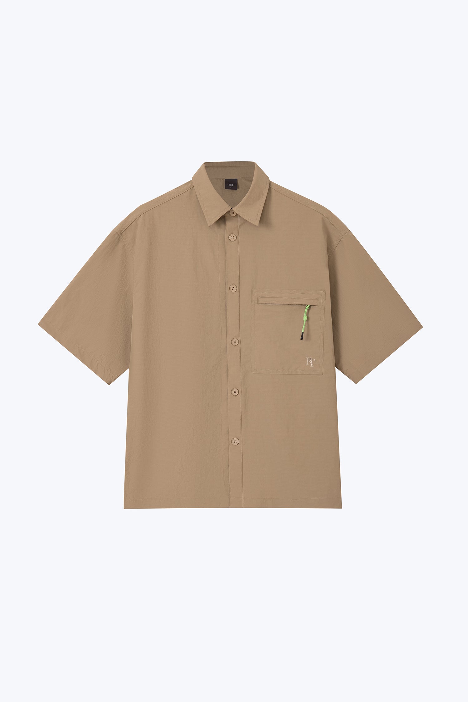 Nylon Zip Pocket Utility Shirt - Khaki