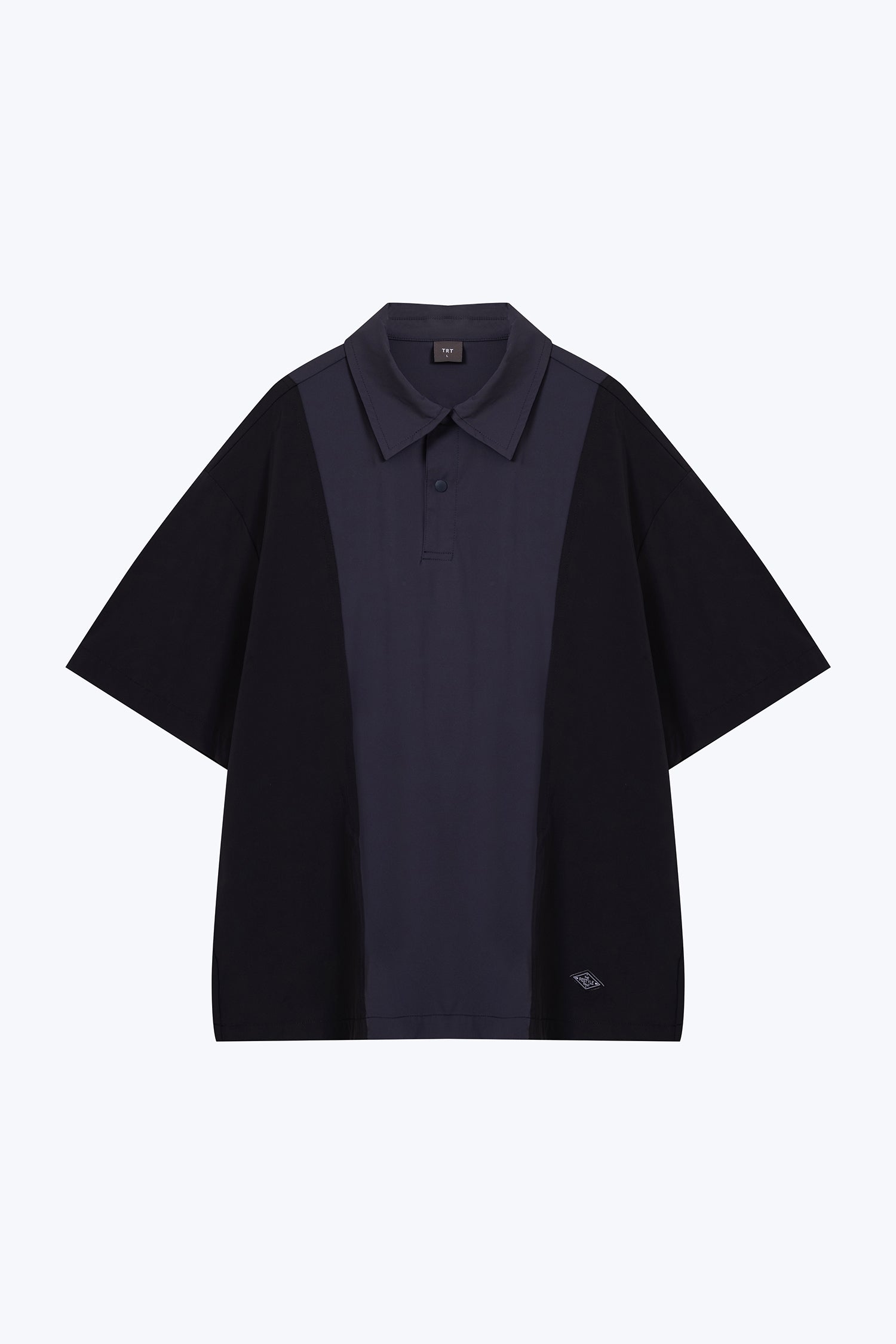 Panel Zip Placket Shirt - Black