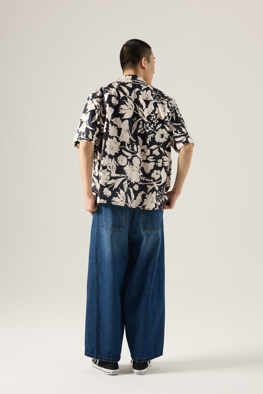 Relaxed Cut Floral Shirt - Floral Black