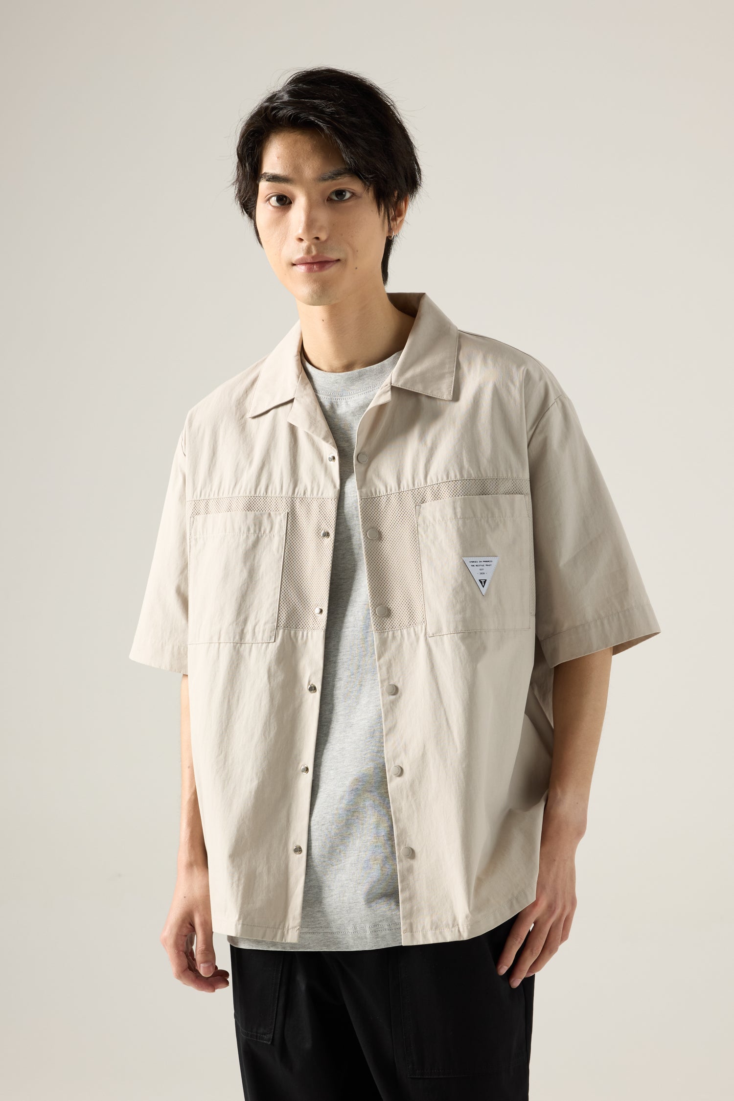 Utility Mesh Panel Shirt - Sand