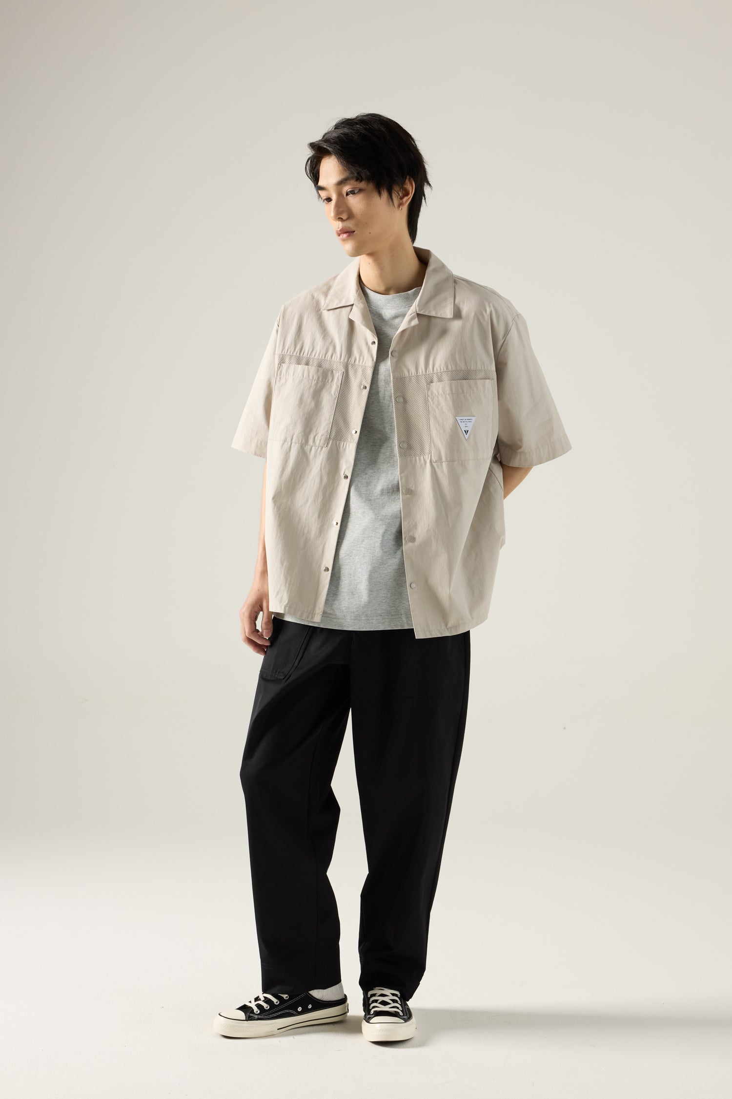 Utility Mesh Panel Shirt - Sand