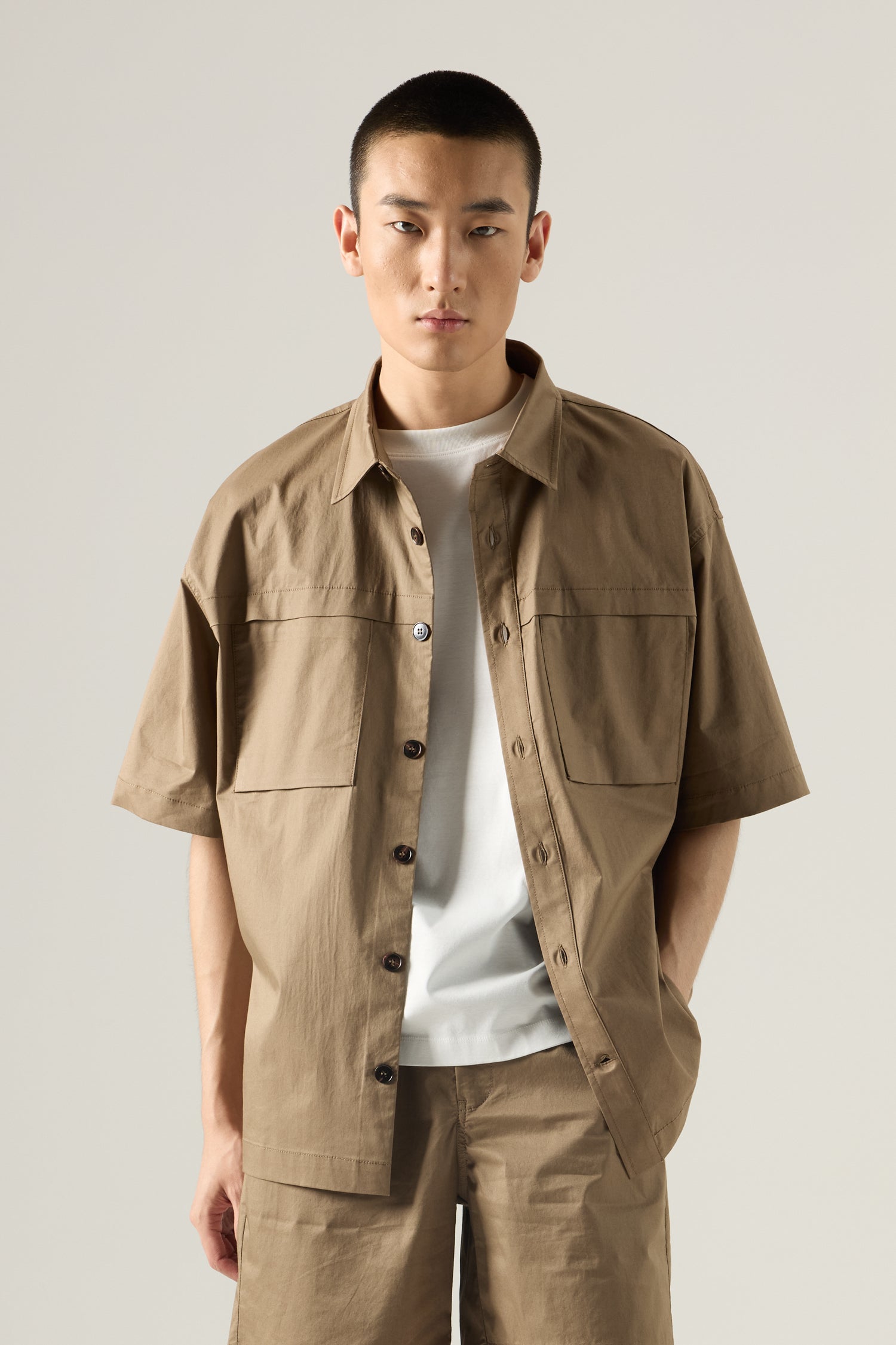 Relaxed Fit Double Pocket Shirt - Cocoa