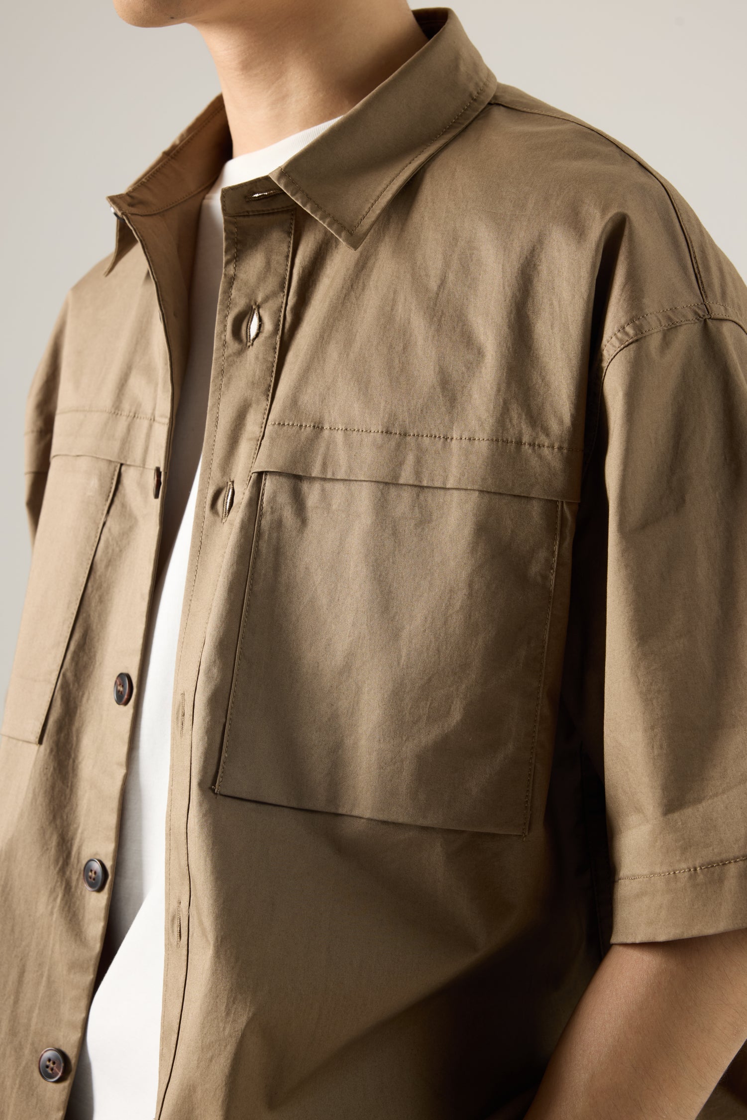 Relaxed Fit Double Pocket Shirt - Cocoa