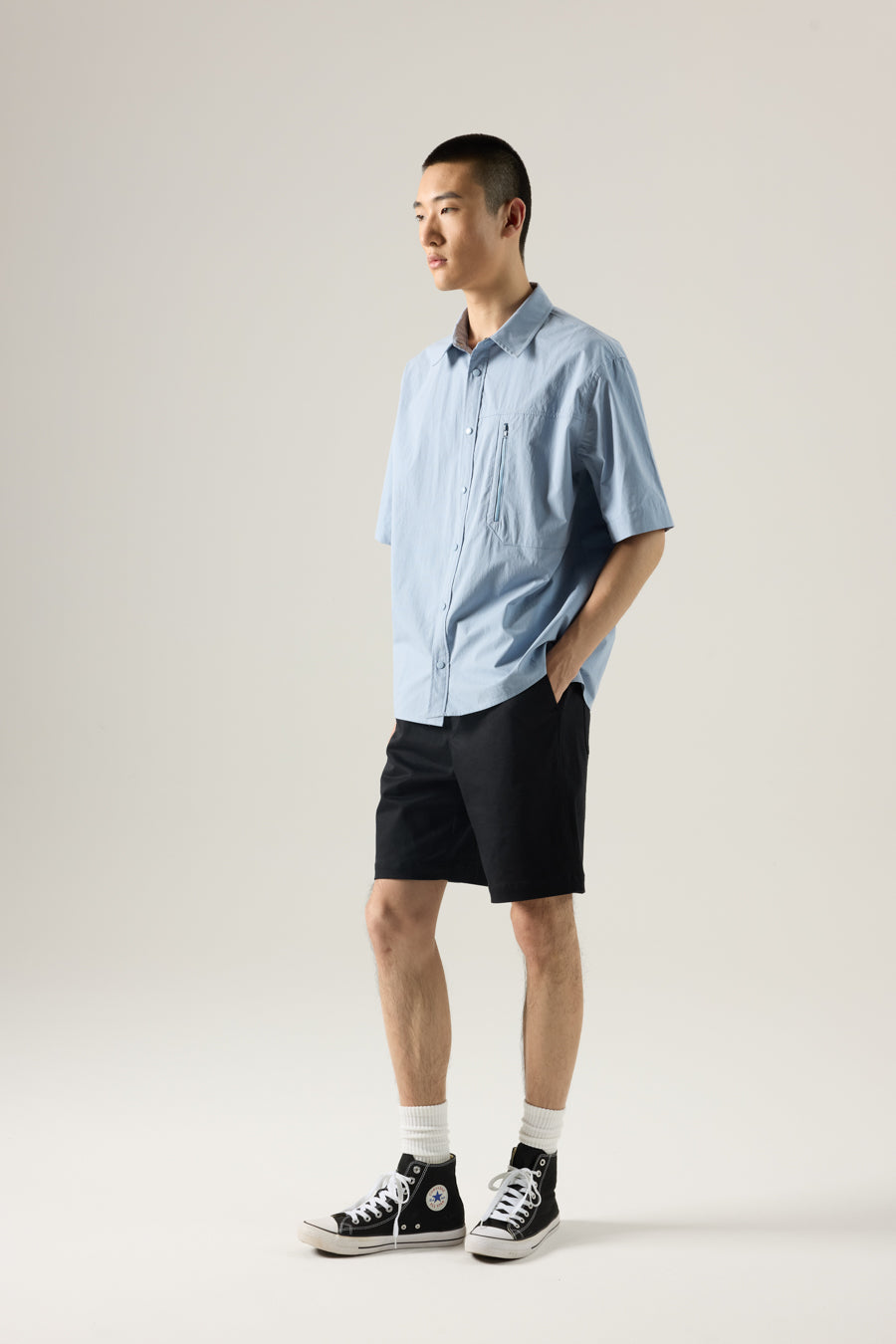 Panel Pocket Shirt - Dusty Blue