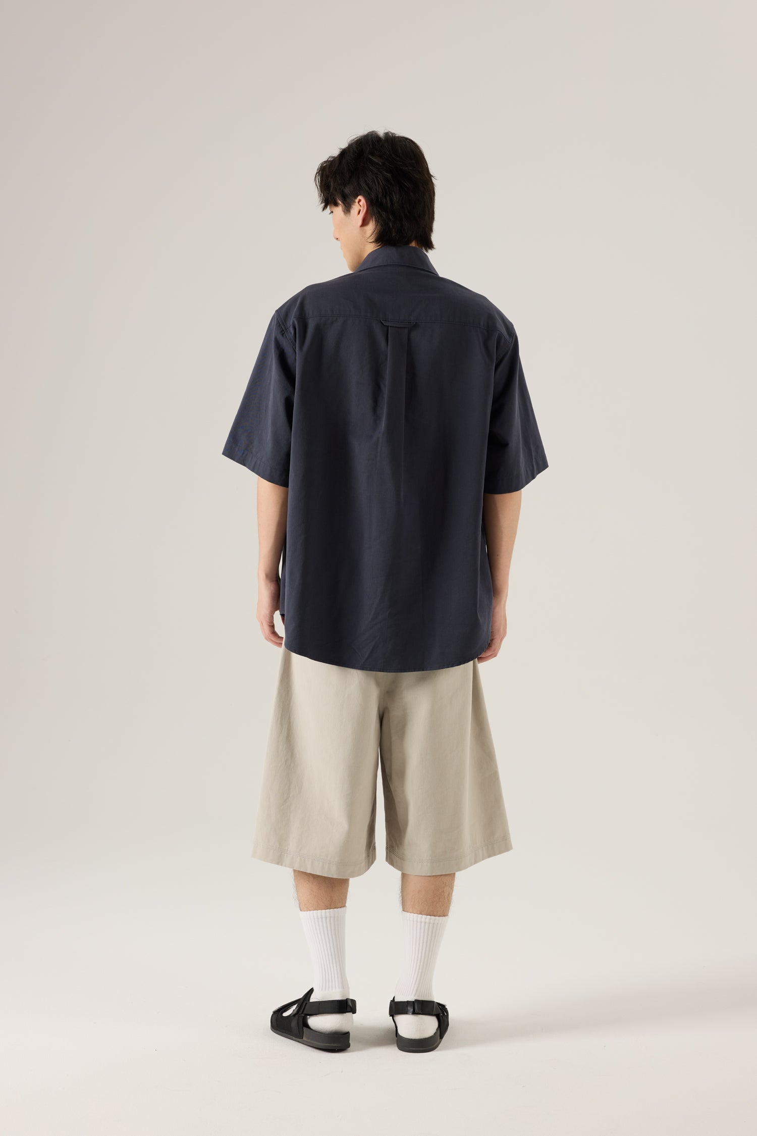 Pocket Detail Oversized Shirt - Navy