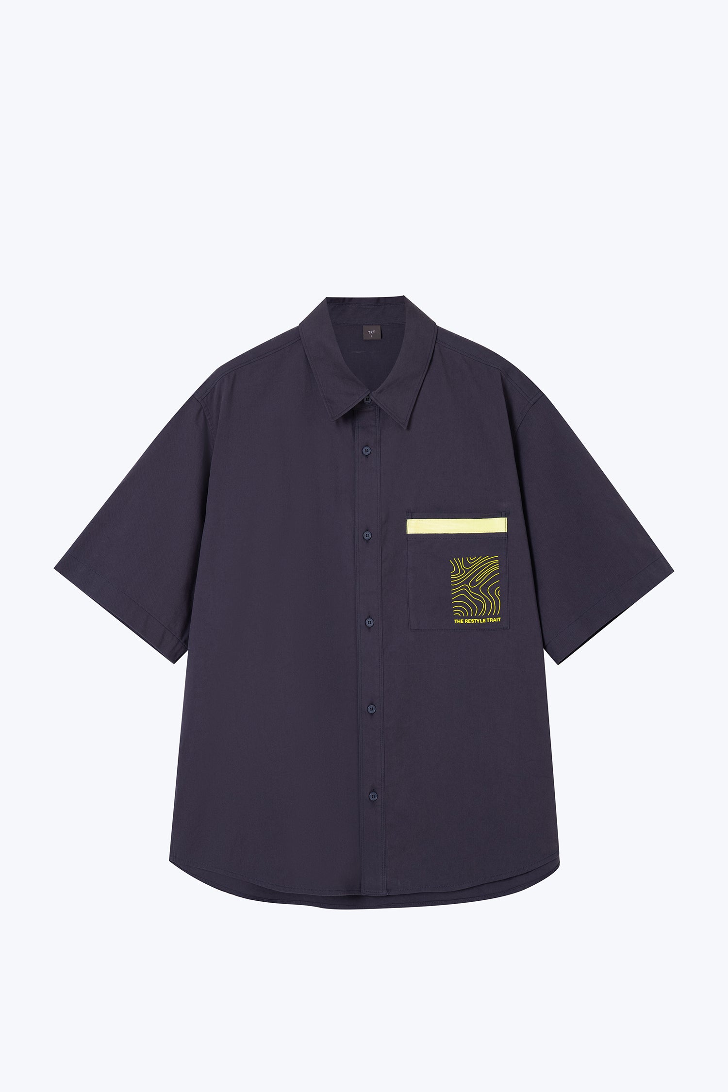 Pocket Detail Oversized Shirt - Navy