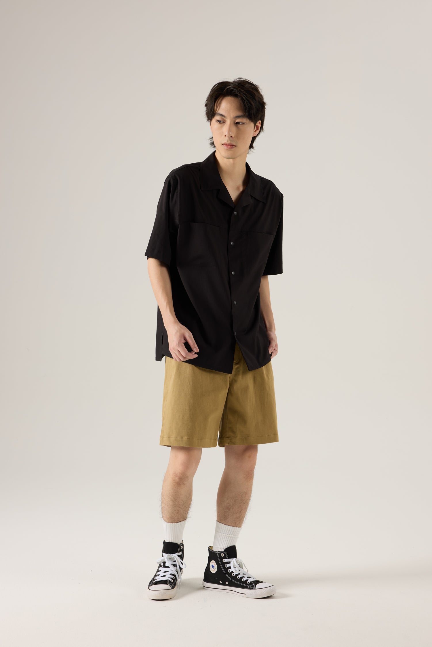 Snap Button Shirt - Black