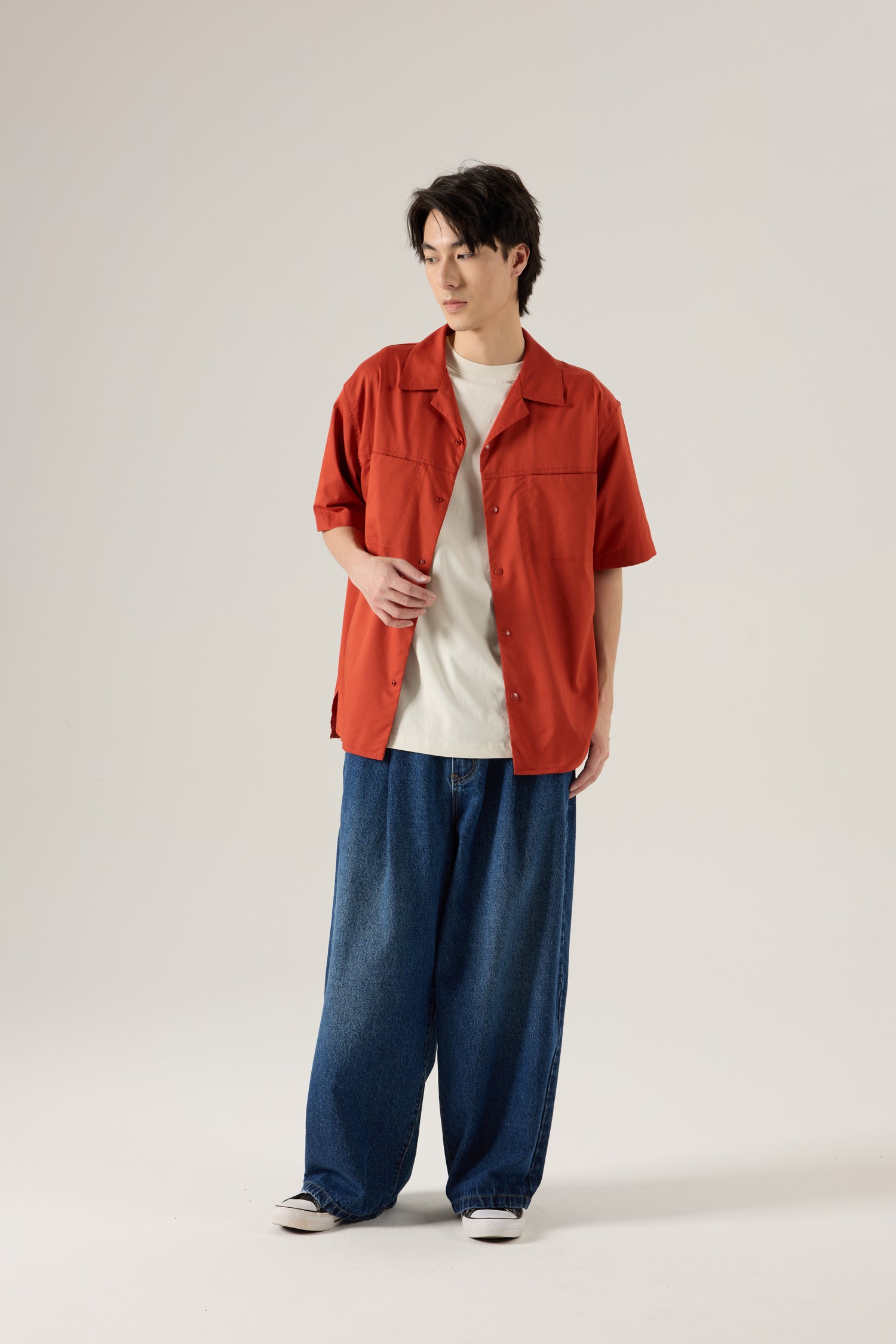 Snap Button Shirt - Burnt Orange