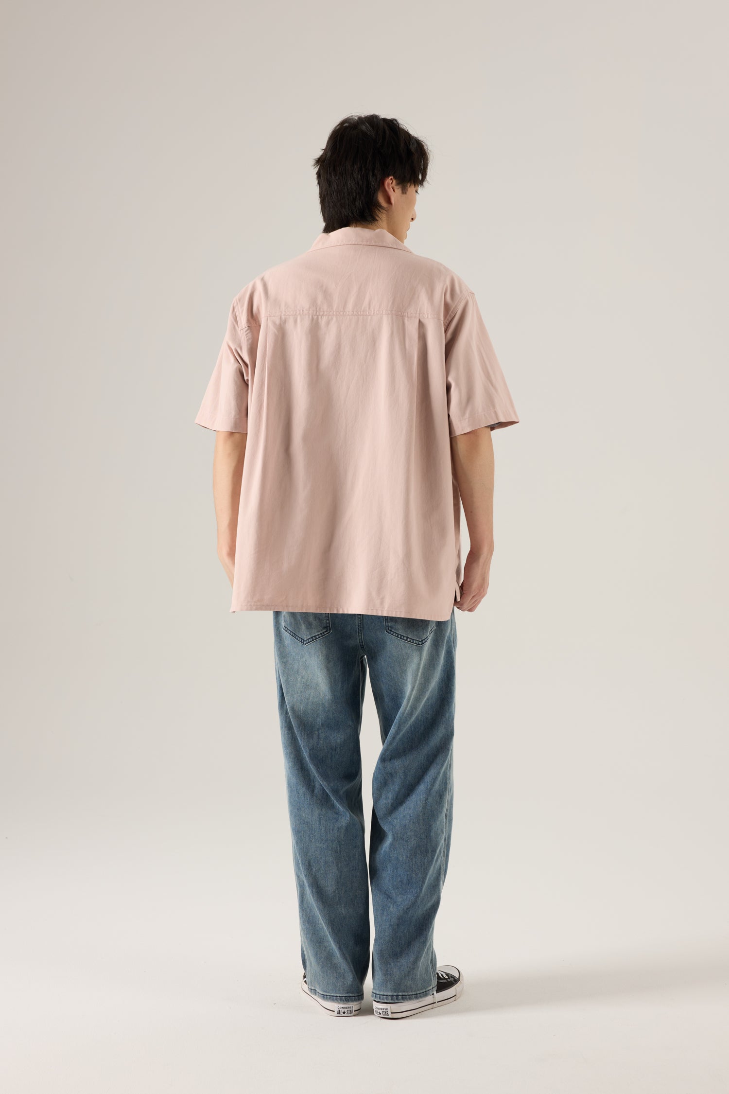 Relaxed-Fit Flapped Pocket Cuban Collar Top - Blush