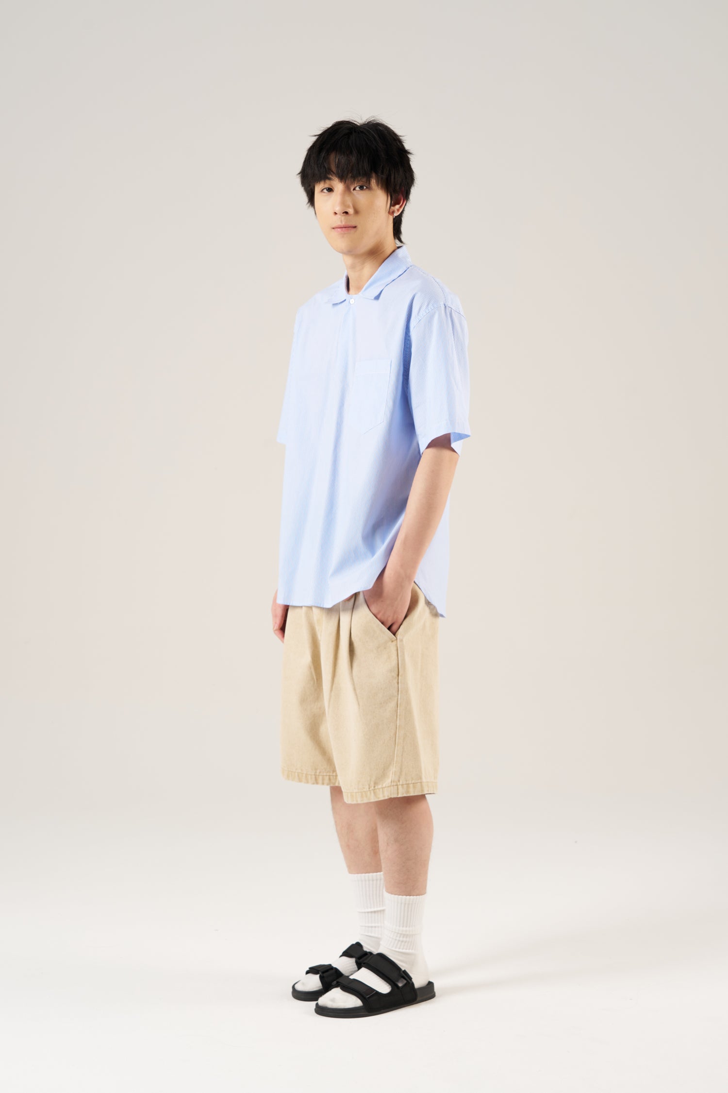 Striped Popover Shirt - Stripes Blue