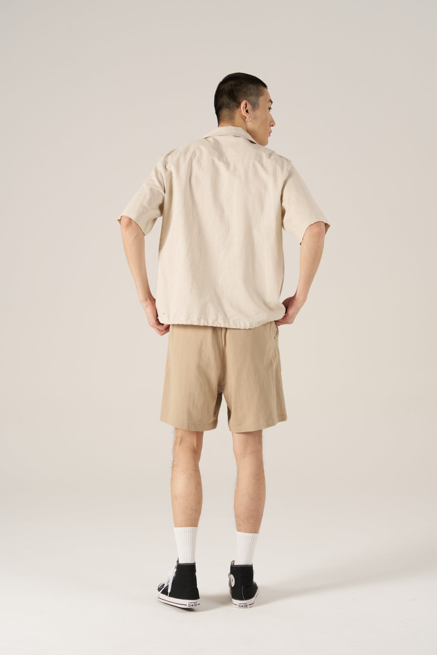 Relaxed Fit Linen Cotton Shirt - Sand