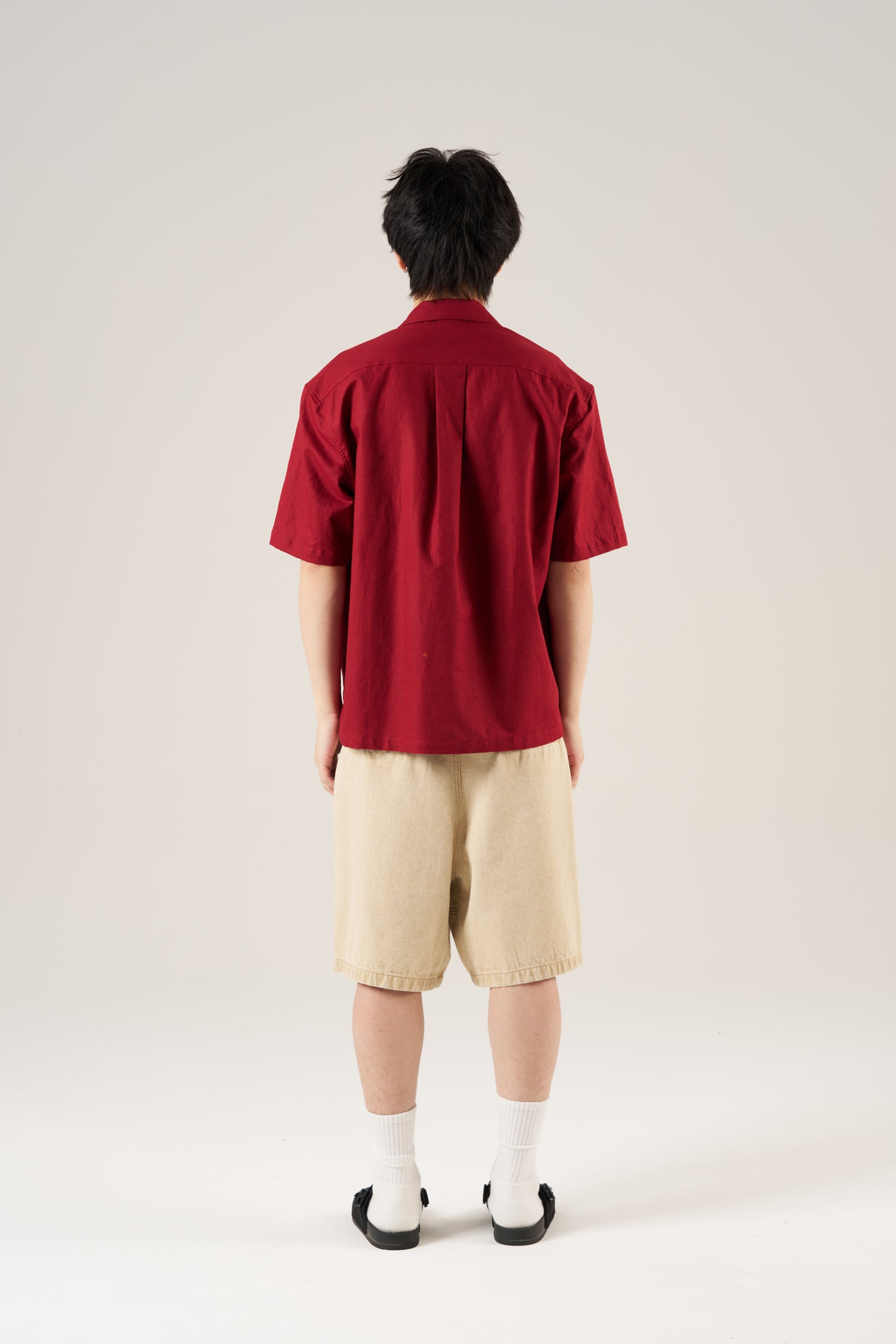 Horse Embroidery Cuban Shirt - Red