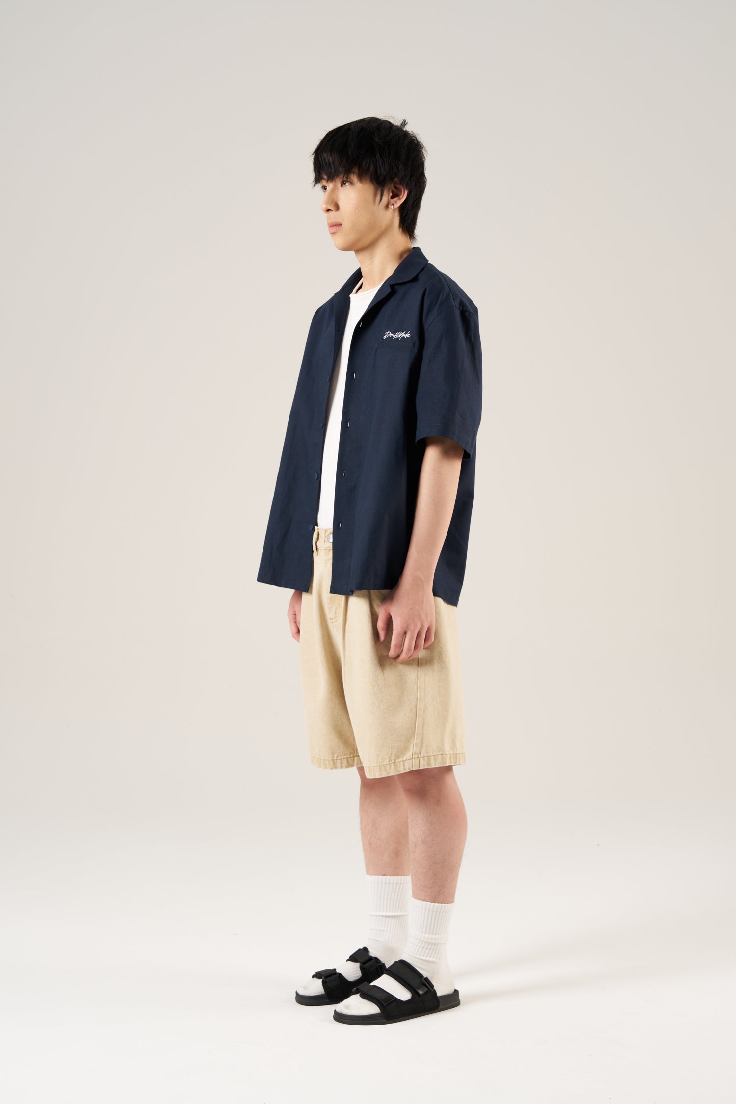 Drift Mode Cuban Shirt - Navy