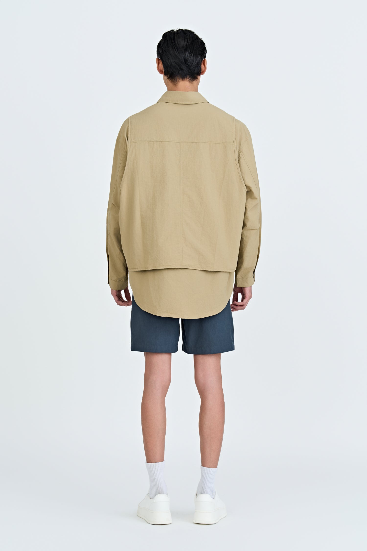 Double Vest and Long Sleeve Shirt - Khaki