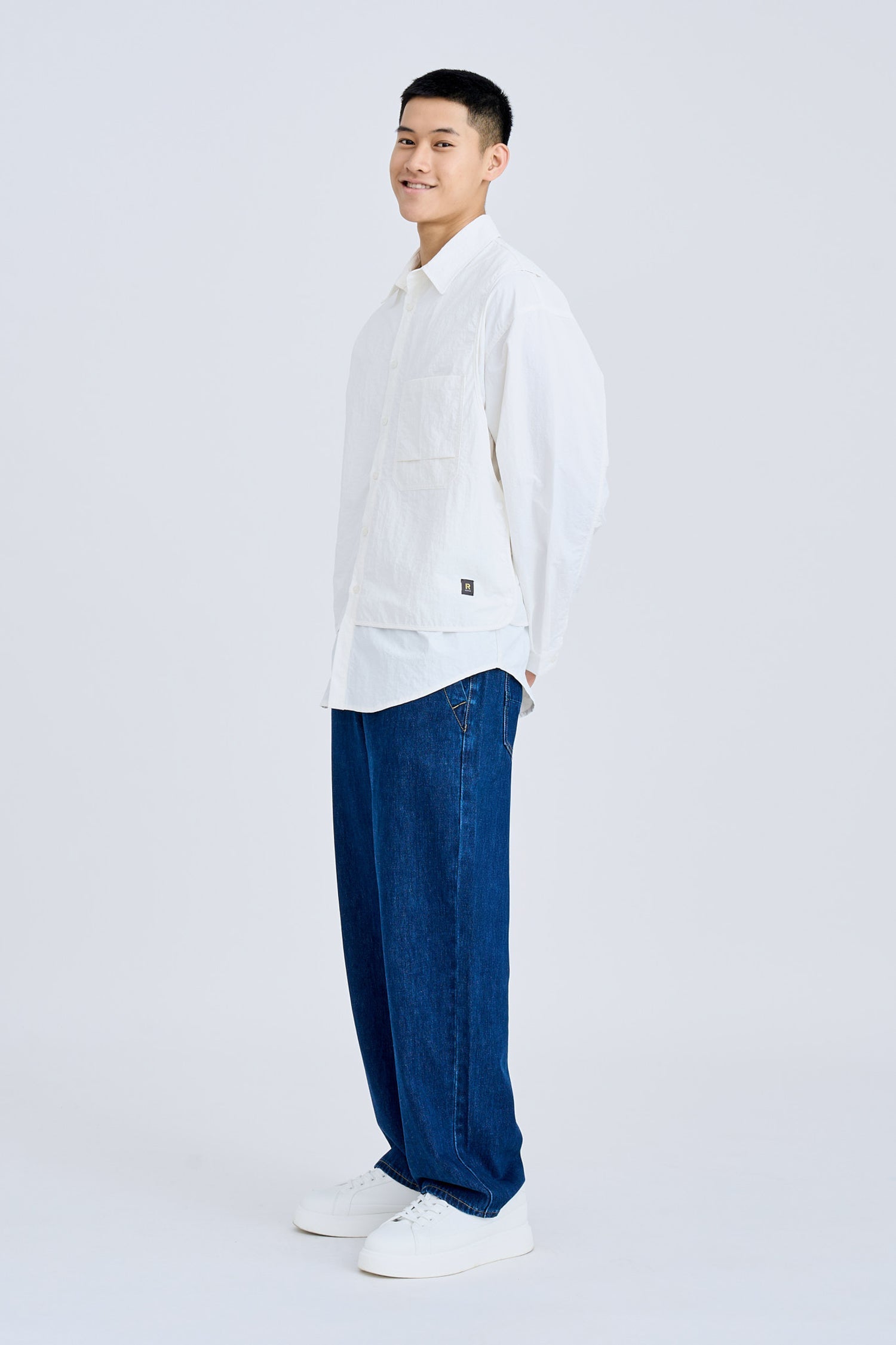 Double Vest and Long Sleeve Shirt - White [AT]