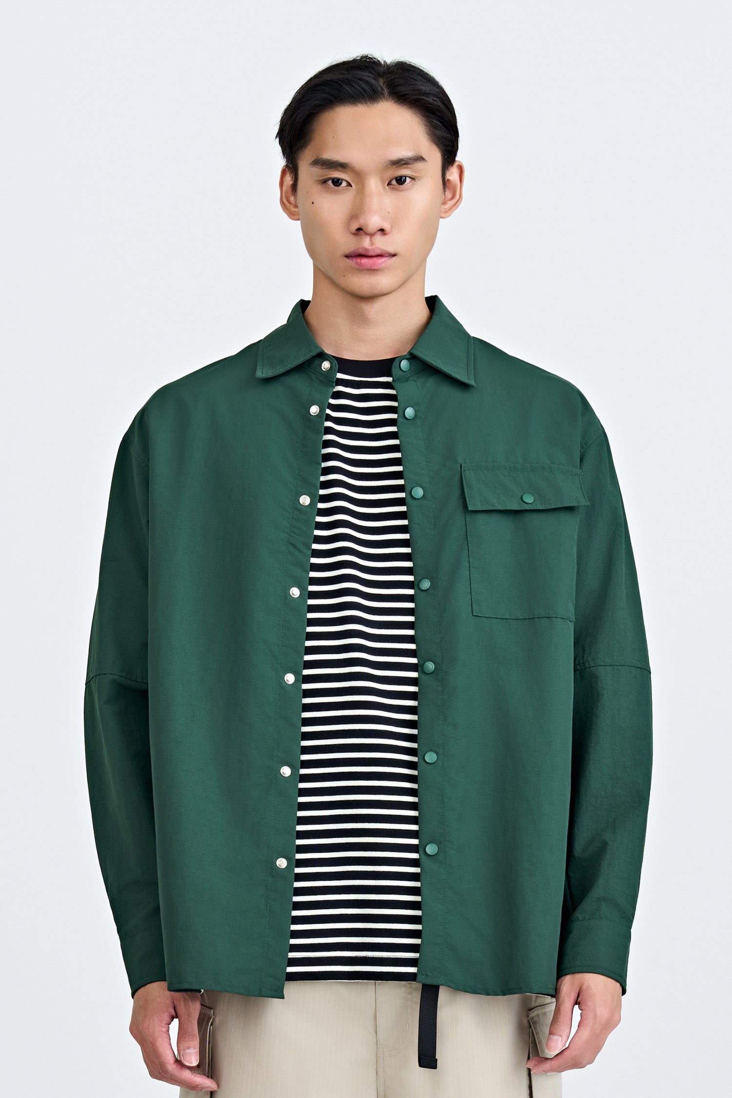 Nylon Pocket Shirt - Chalk Green
