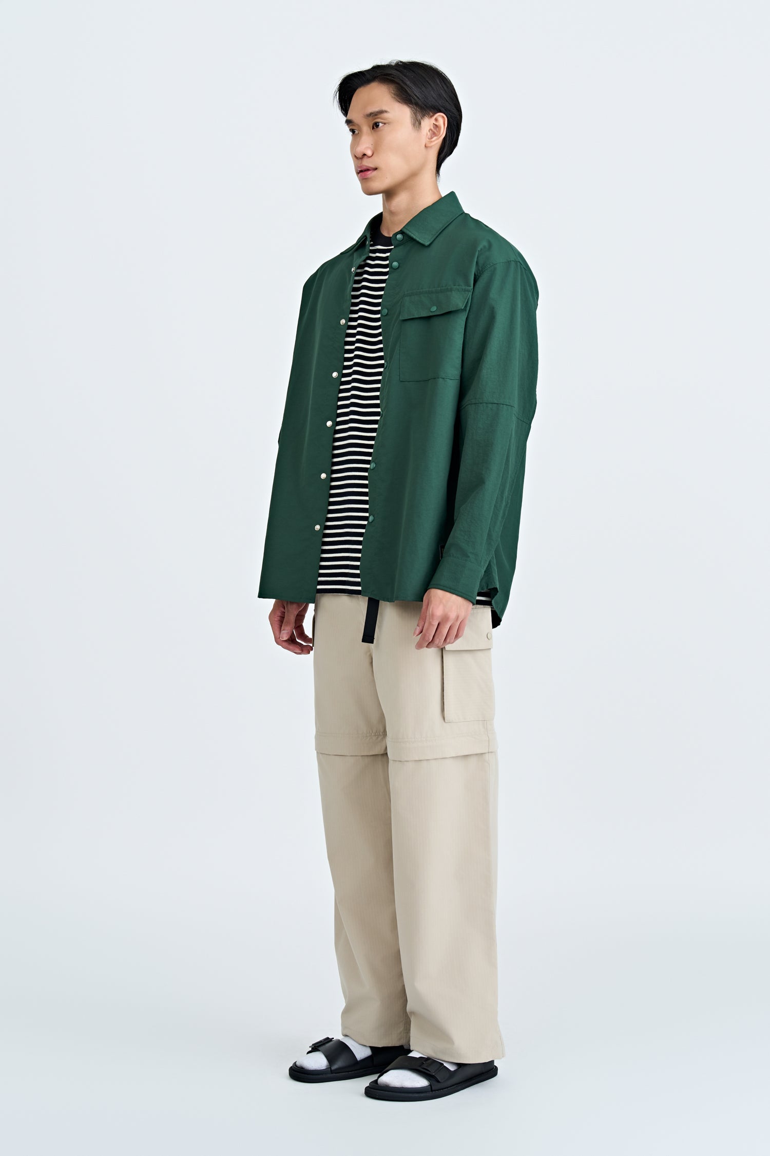 Nylon Pocket Shirt - Chalk Green