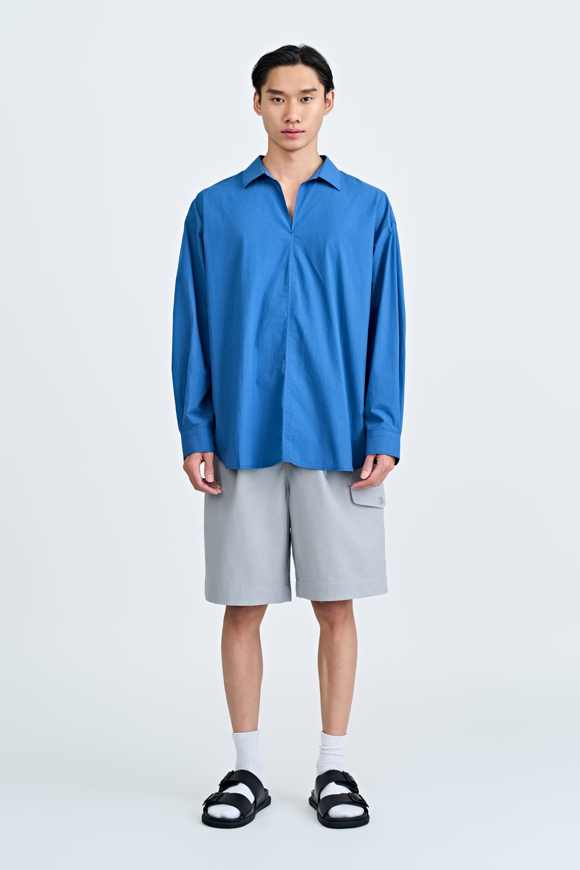 Relaxed Pullover Shirt - Blue