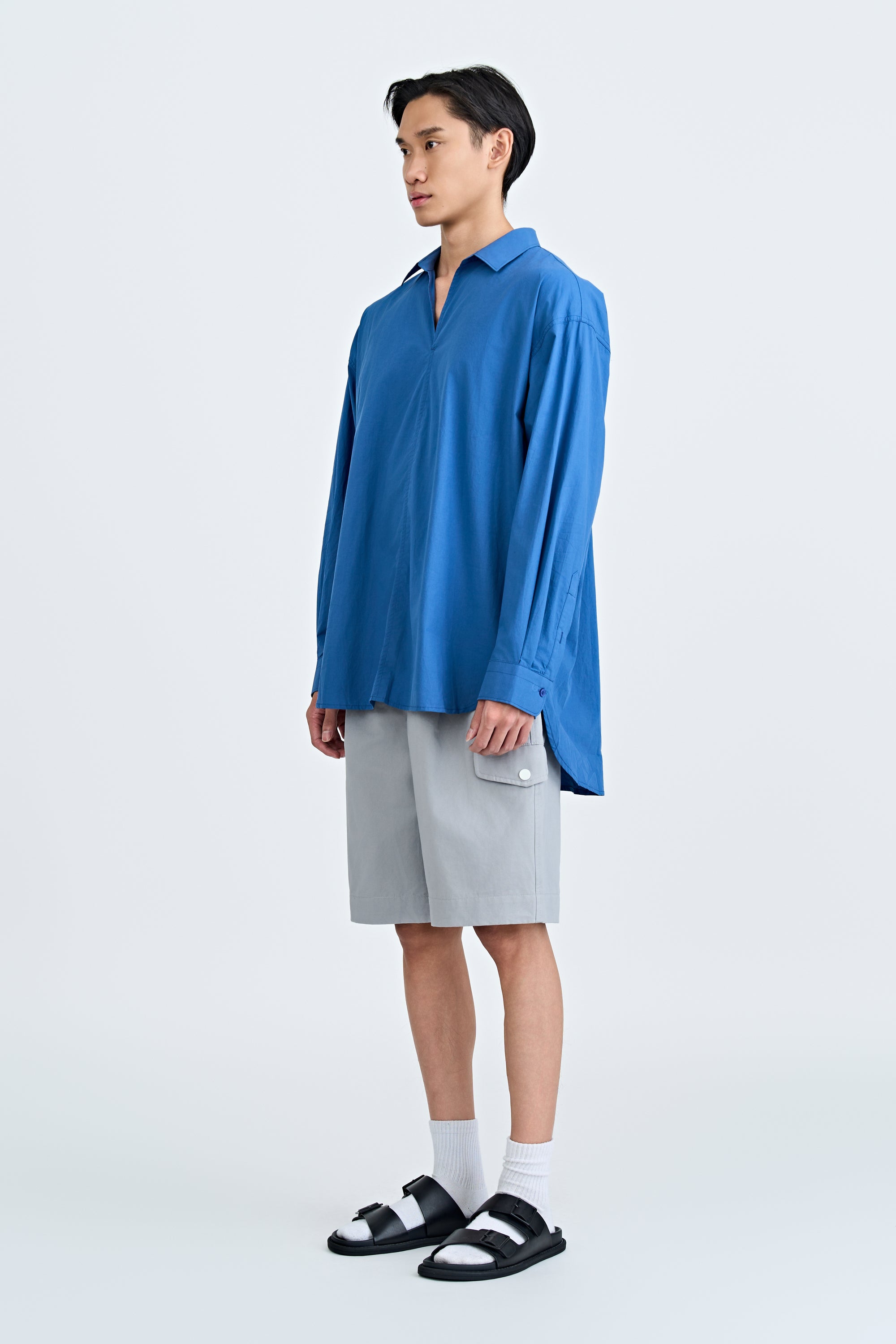 Relaxed Pullover Shirt - Blue