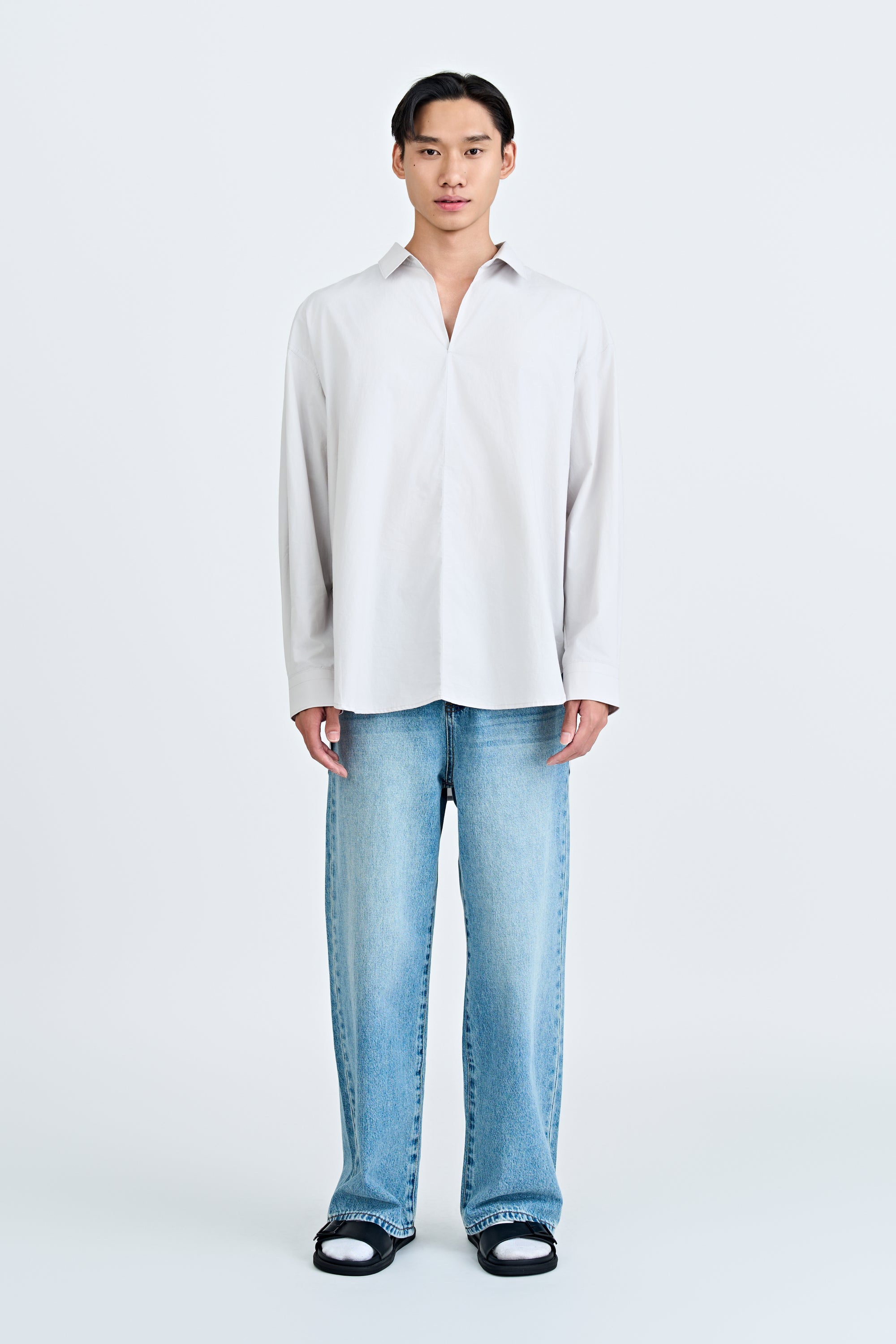 Relaxed Pullover Shirt - Silver