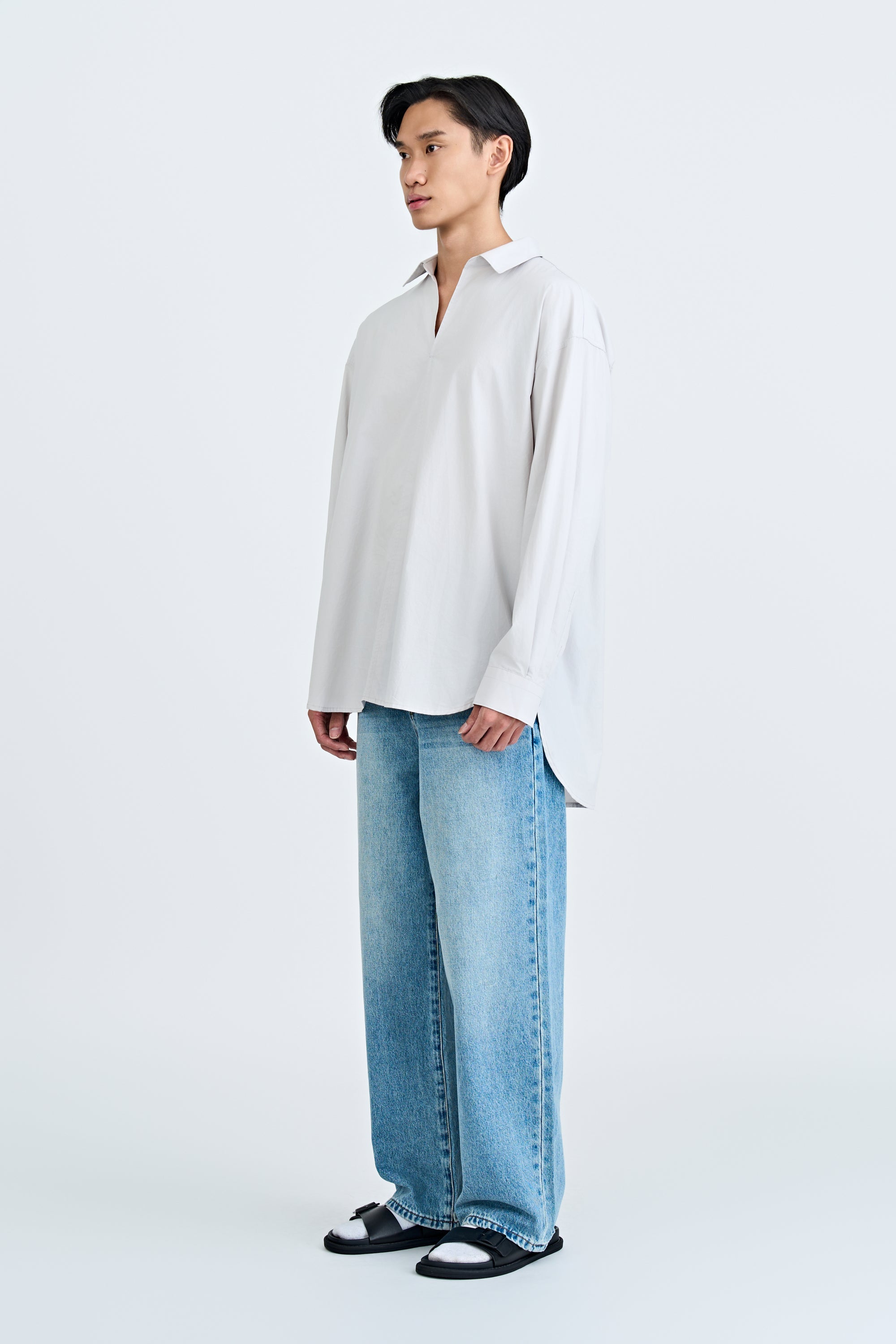 Relaxed Pullover Shirt - Silver