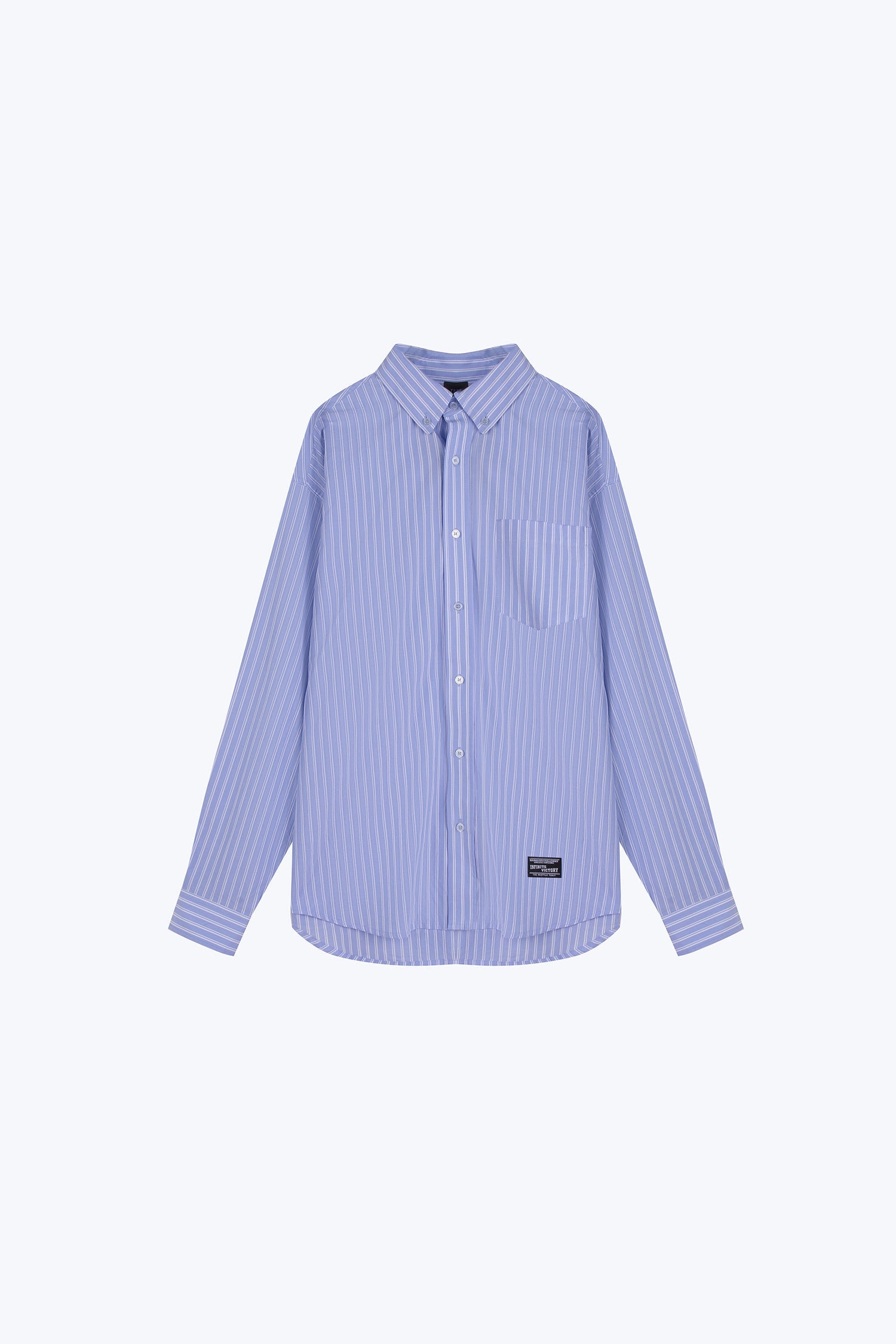 Striped Button-Down Long Sleeve Shirt - Checkered Blue