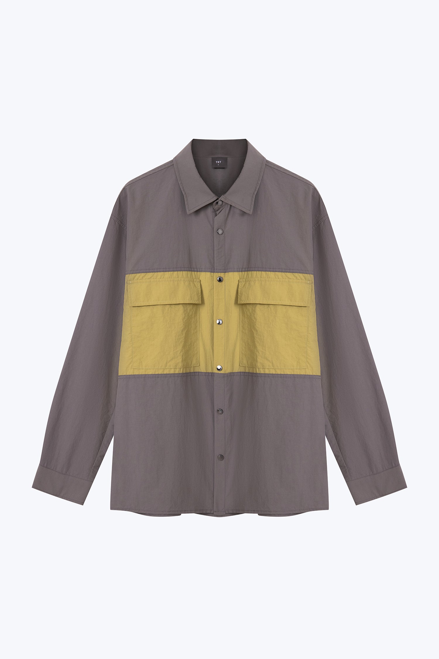 Contrast Panel Utility Shirt - Charcoal