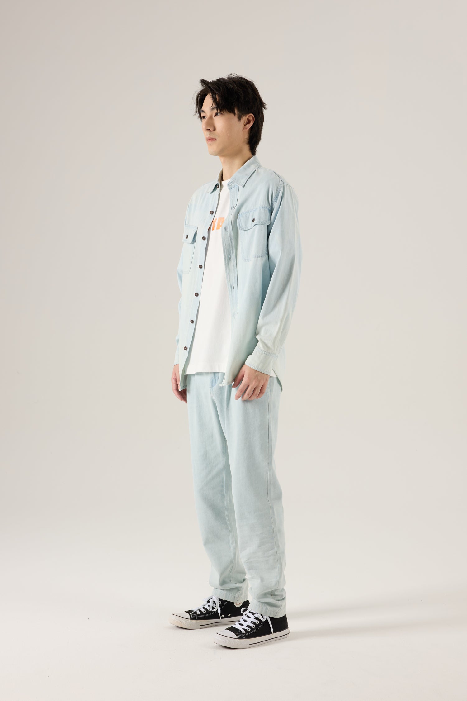 Washed Denim Overshirt - Light Denim