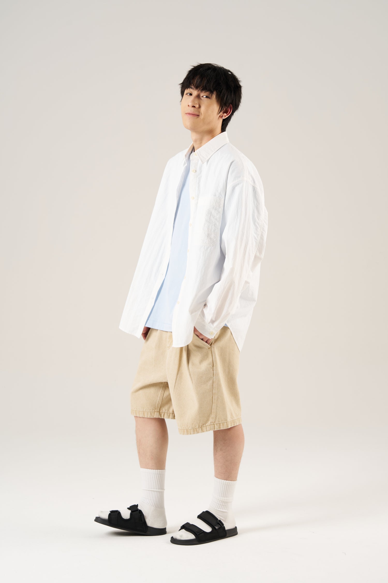 Paracord Pocket Oversized Shirt - Cream