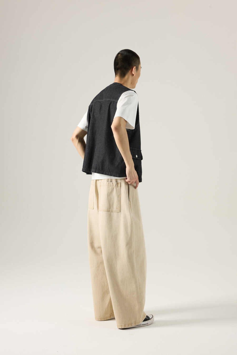 Utility Denim Gilet - Black