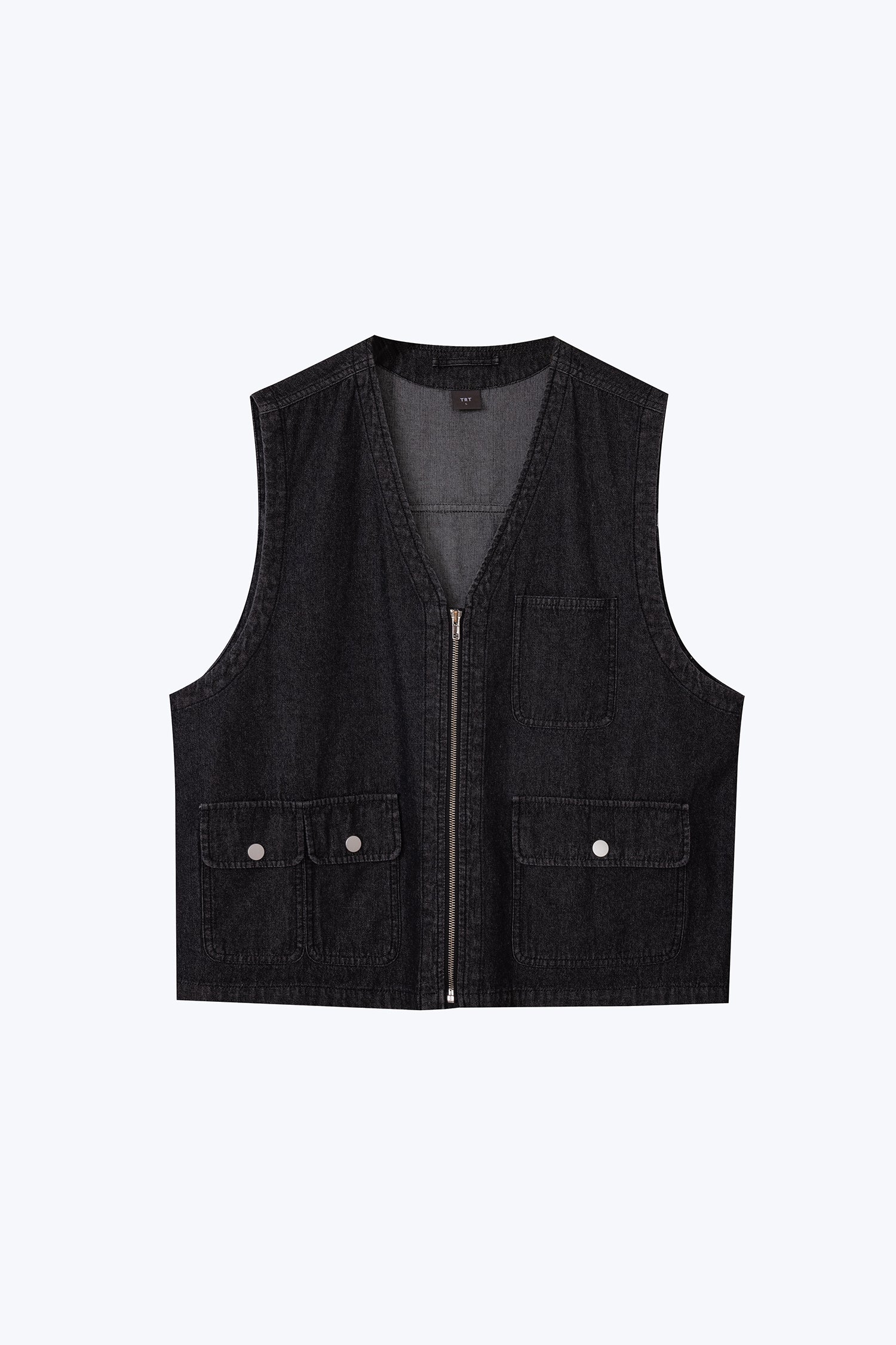 Utility Denim Gilet - Black