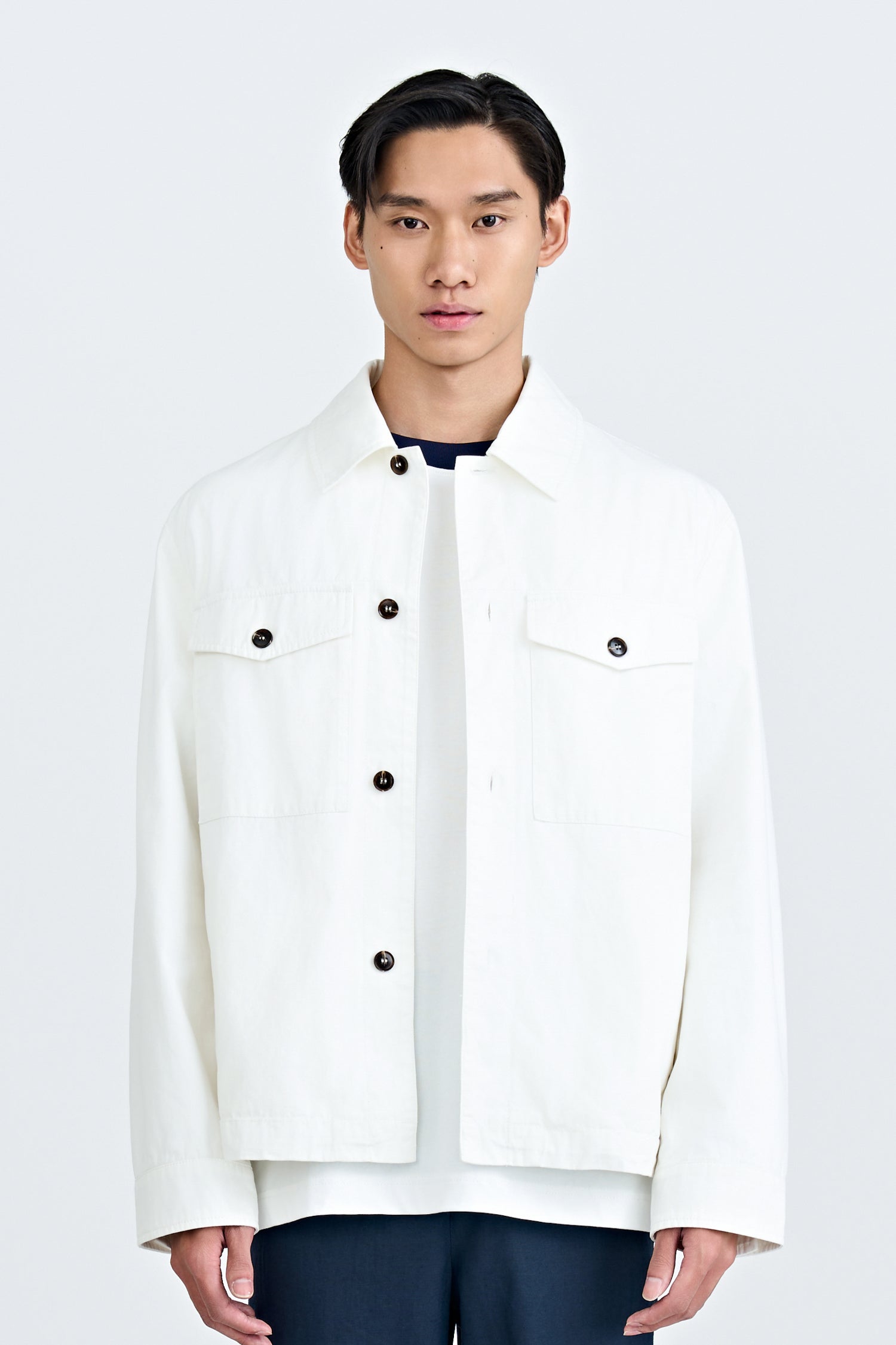 Patch Pocket Casual Jacket - Cream