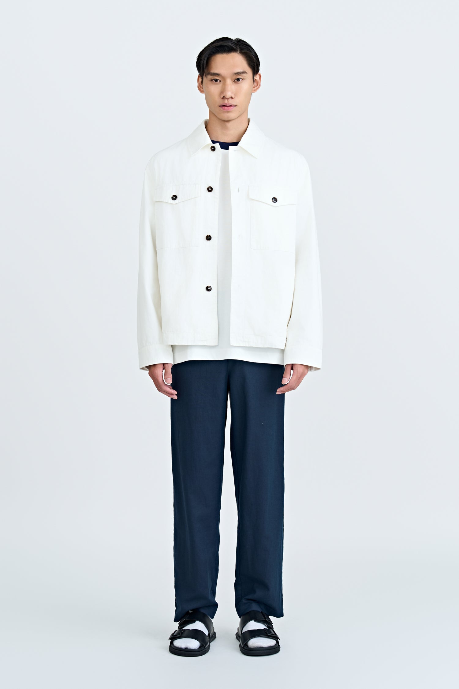 Patch Pocket Casual Jacket - Cream