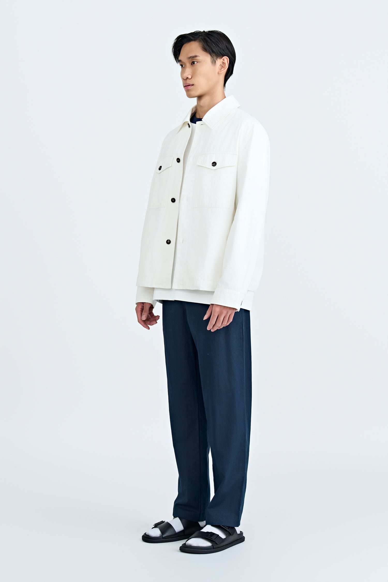 Patch Pocket Casual Jacket - Cream