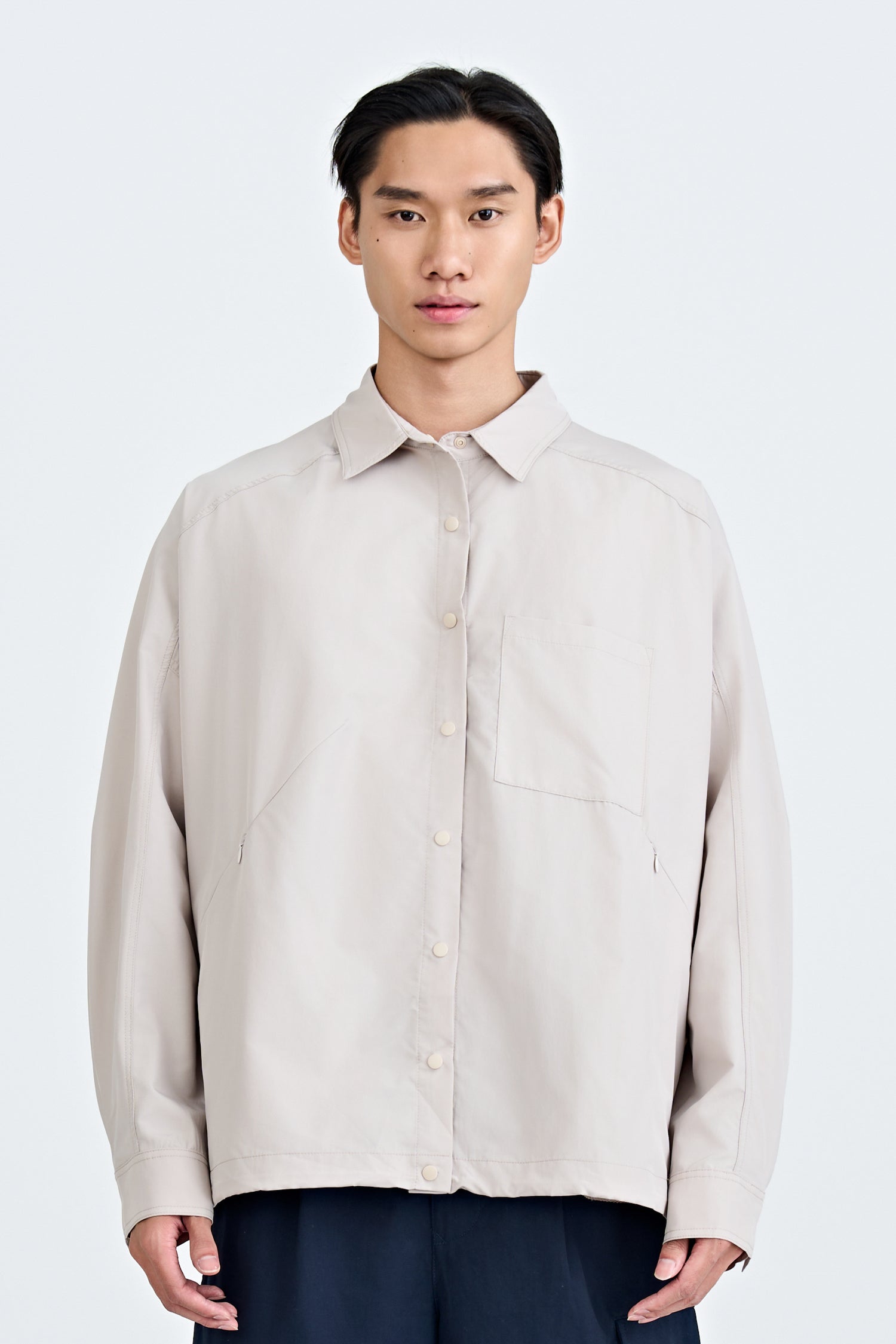Light Weight Jacket With Conceal Pocket - Khaki