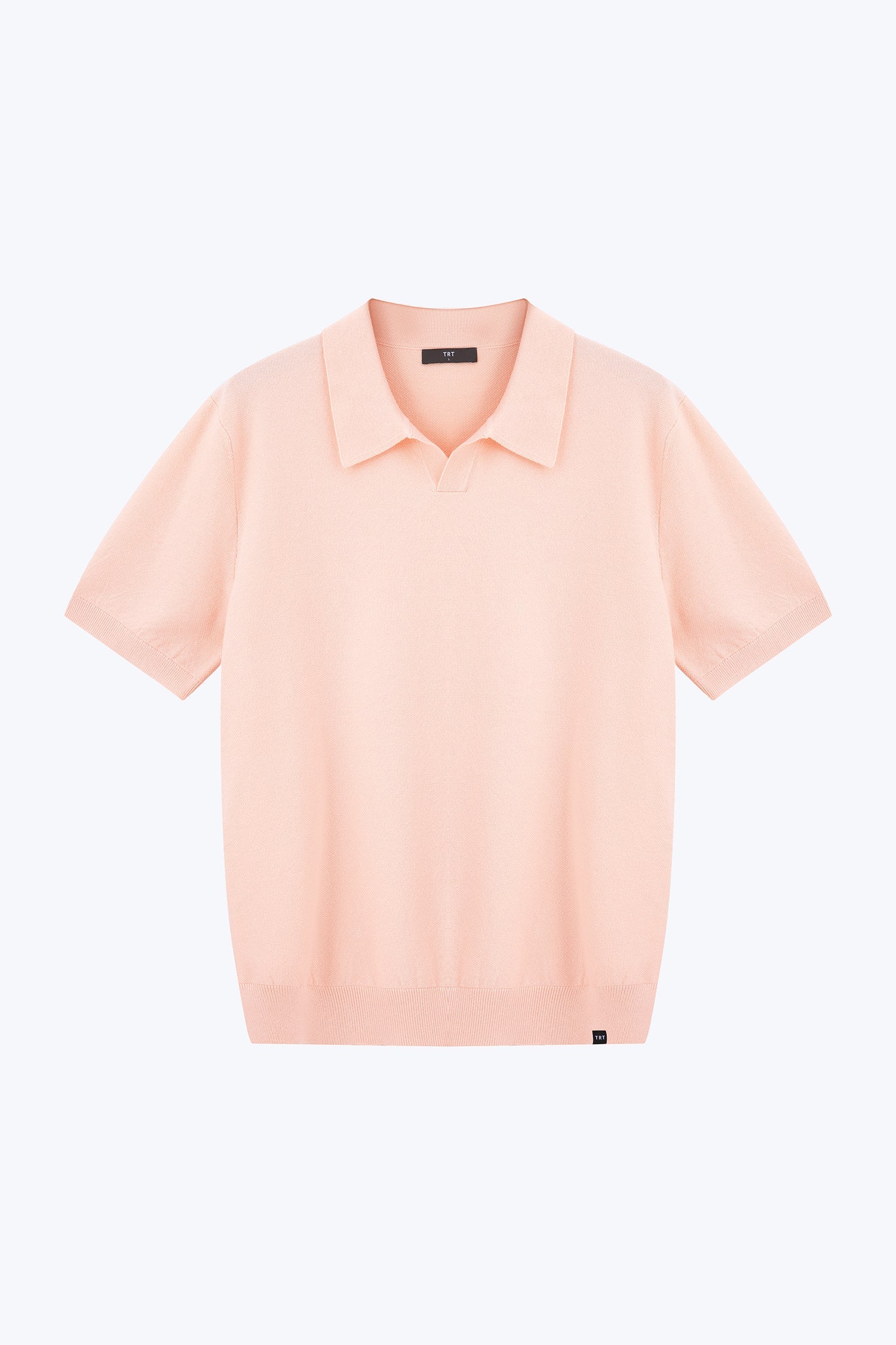 Knitted Open Collar Top - Blush