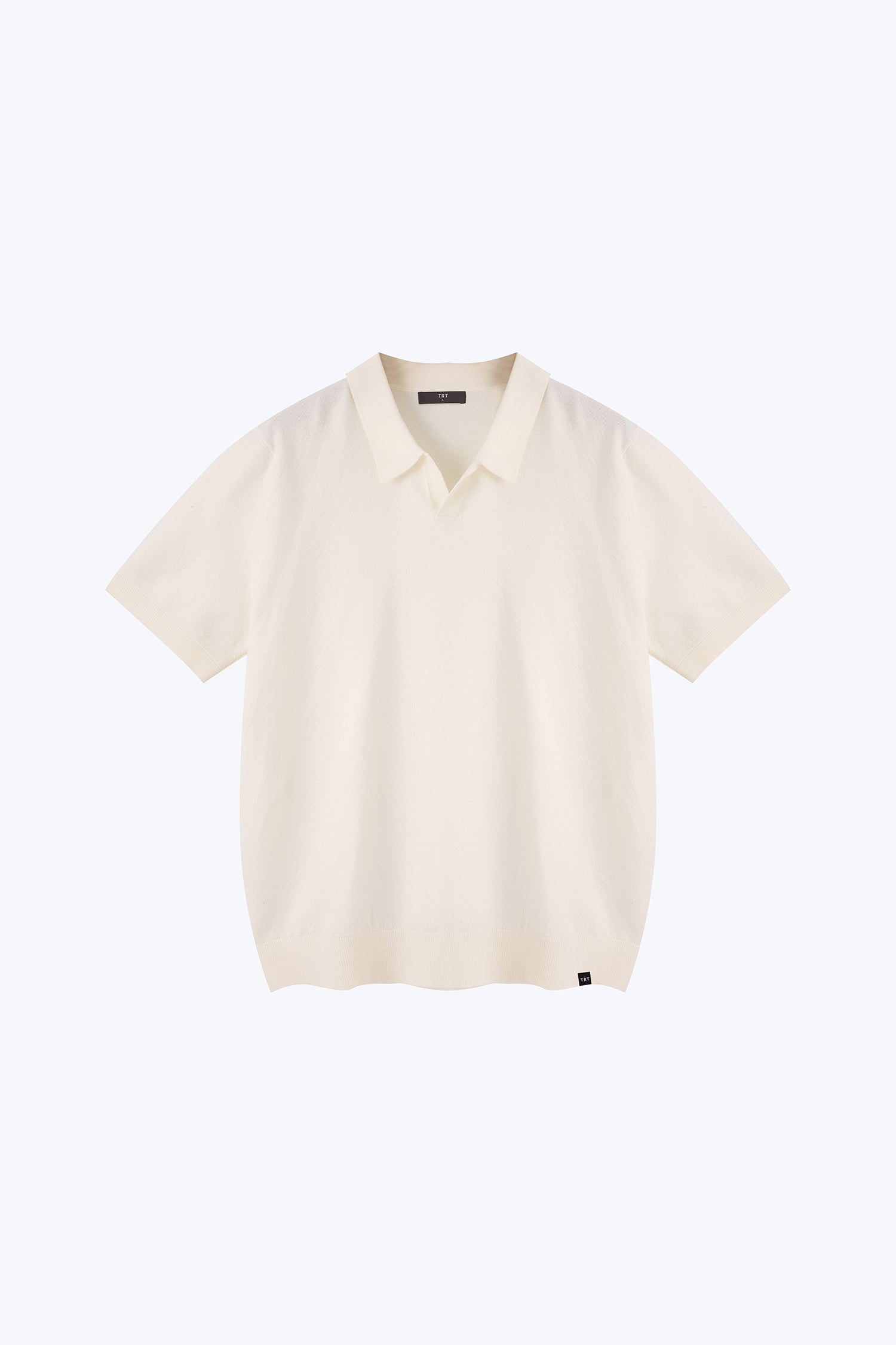 Knitted Open Collar Top - Cream