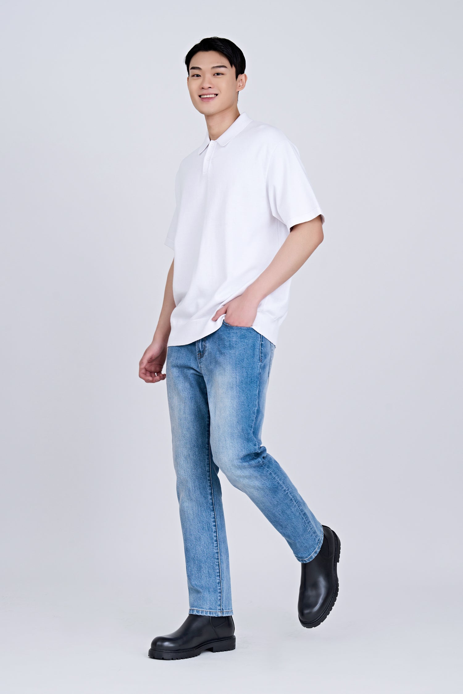 Relaxed Cut Knit Polo - Cream [AT]