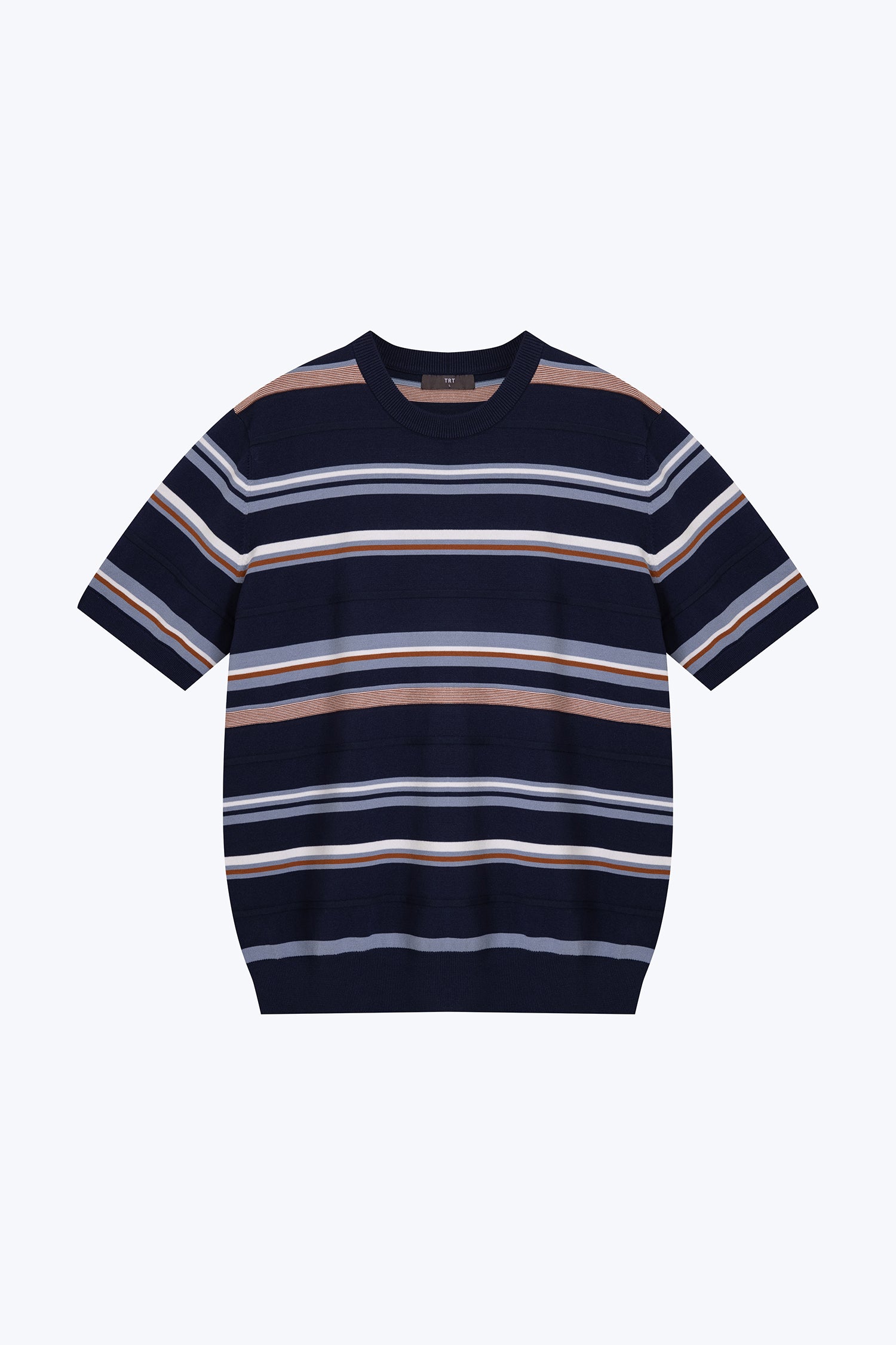 Stripe Ribbed Knit Top - Navy Stripes